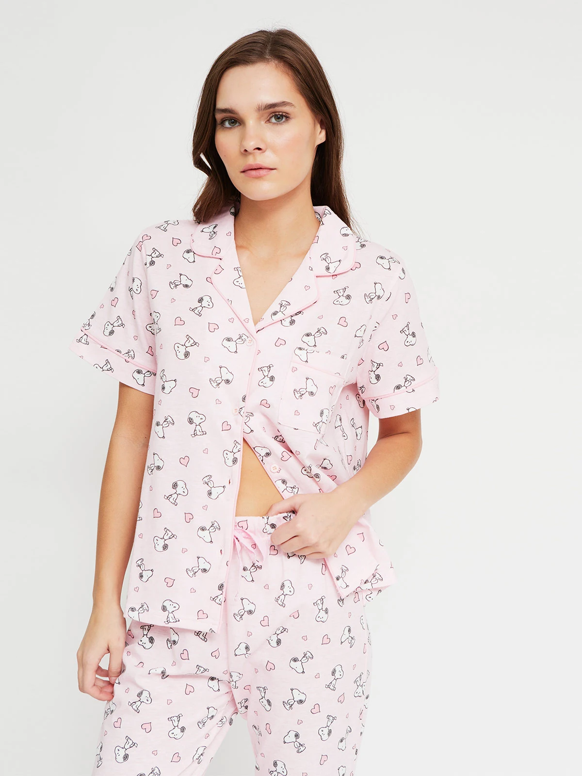 PIJAMA MANGA CORTA MUJER INDEX CAMISERO SNOOPY - 3