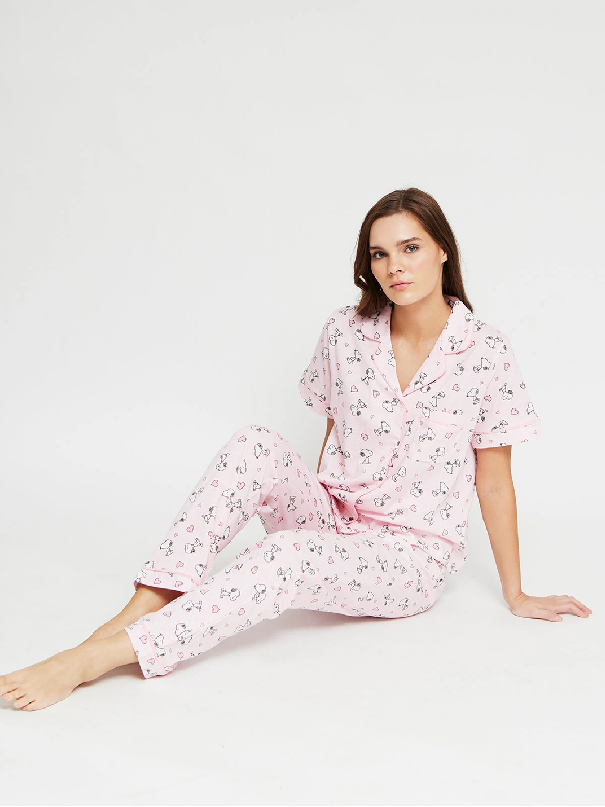PIJAMA MANGA CORTA MUJER INDEX CAMISERO SNOOPY - 4
