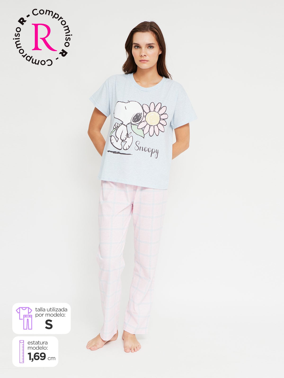 PIJAMA MANGA CORTA MUJER INDEX RECTO SNOOPY - 1