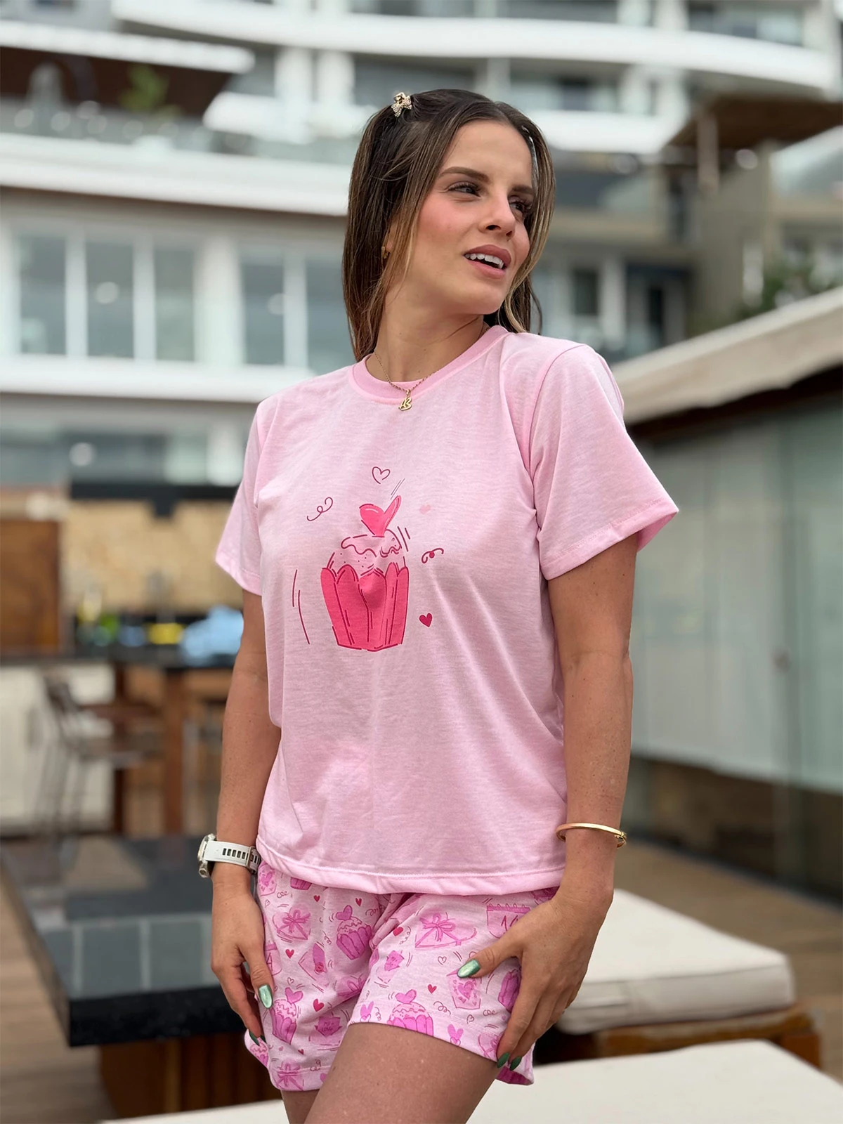 PIJAMA MUJER ALEJANDRA BAIGORRIA CUPCAKE LOVE - 1