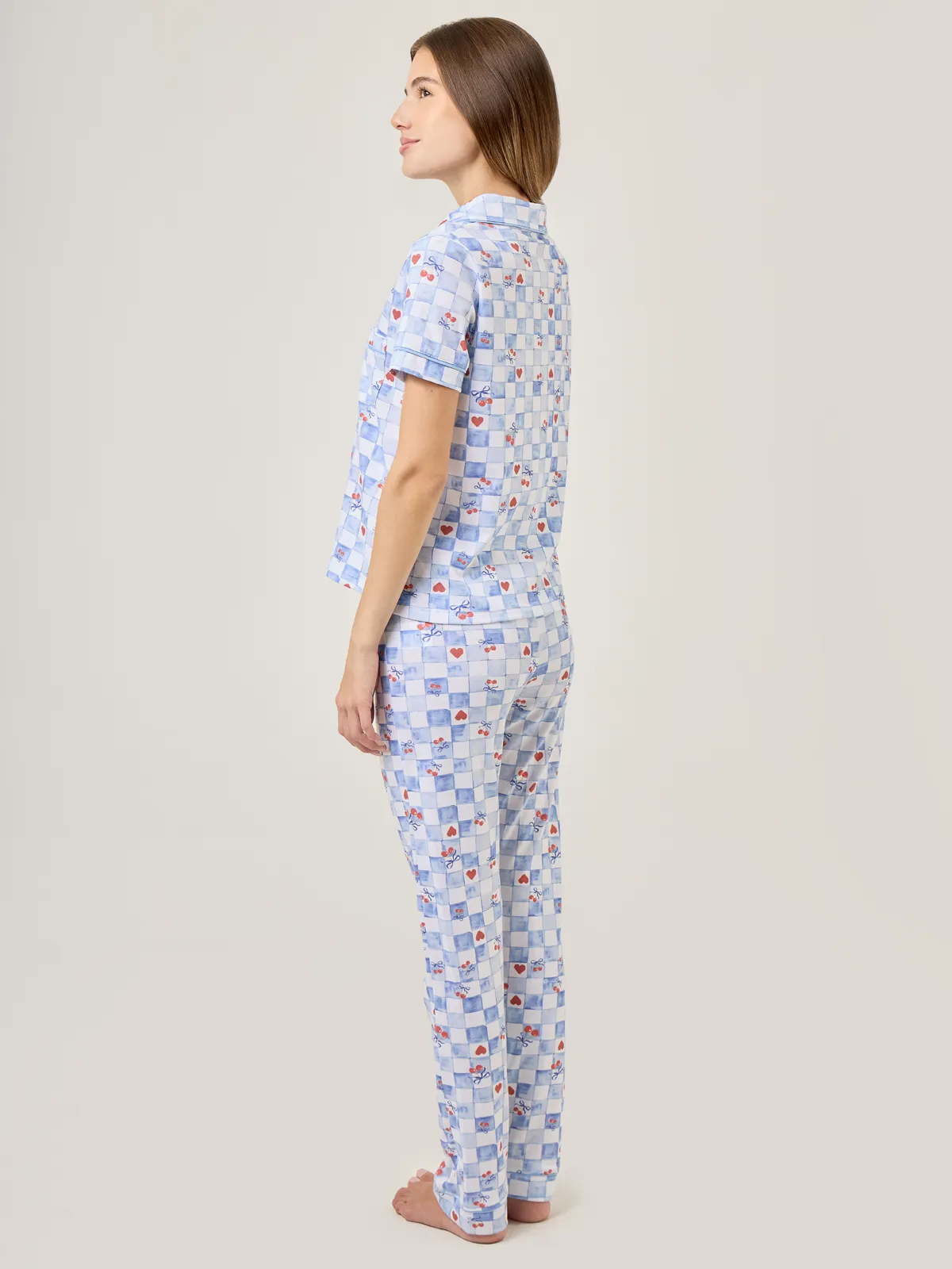 PIJAMA MUJER INDEX BLANCO CORAZÓN Y CEREZAS - 2