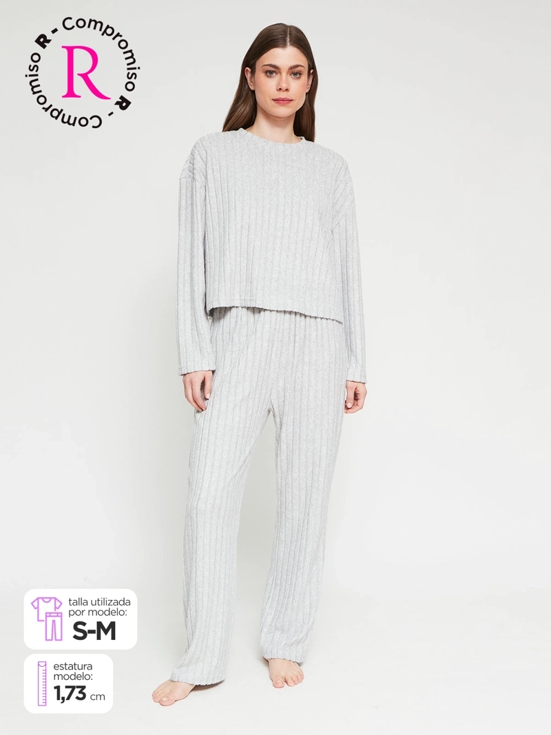 PIJAMA MUJER MARQUIS LOUNGE NEGRO - 1