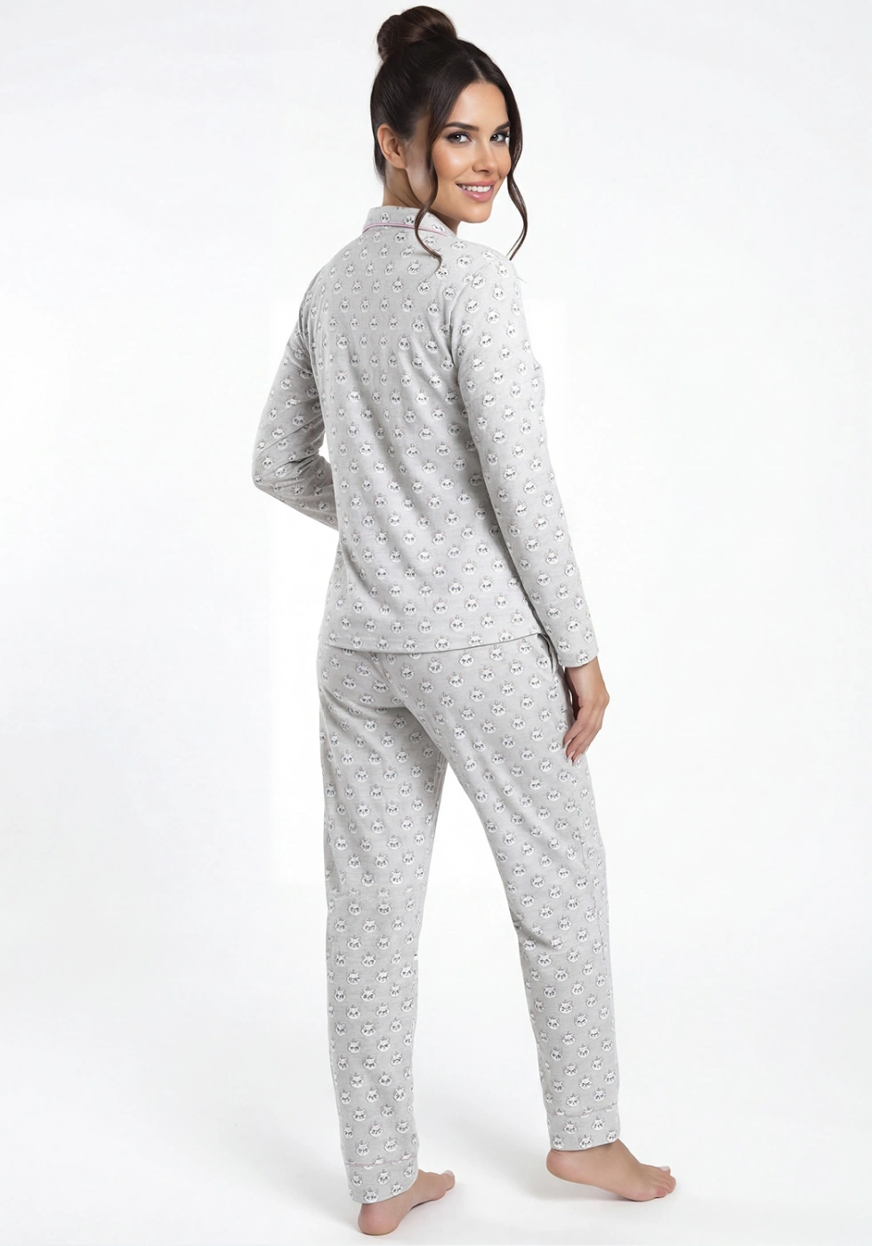 PIJAMA ALGODÓN MUJER KAYSER D6082 GRIS - 2