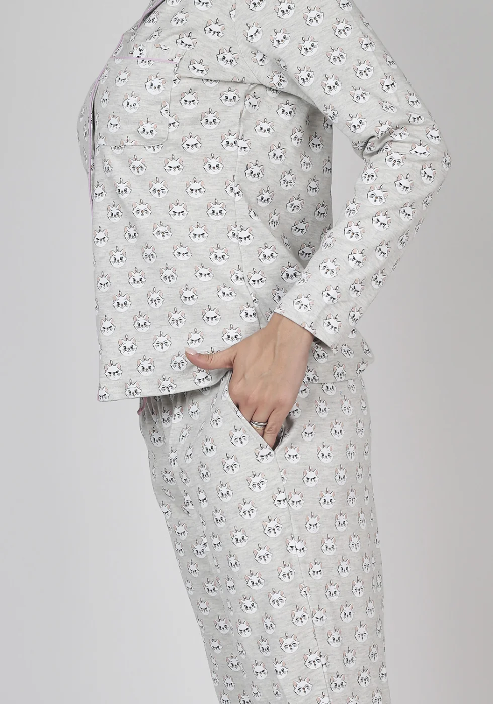 PIJAMA ALGODÓN MUJER KAYSER D6082 GRIS - 4