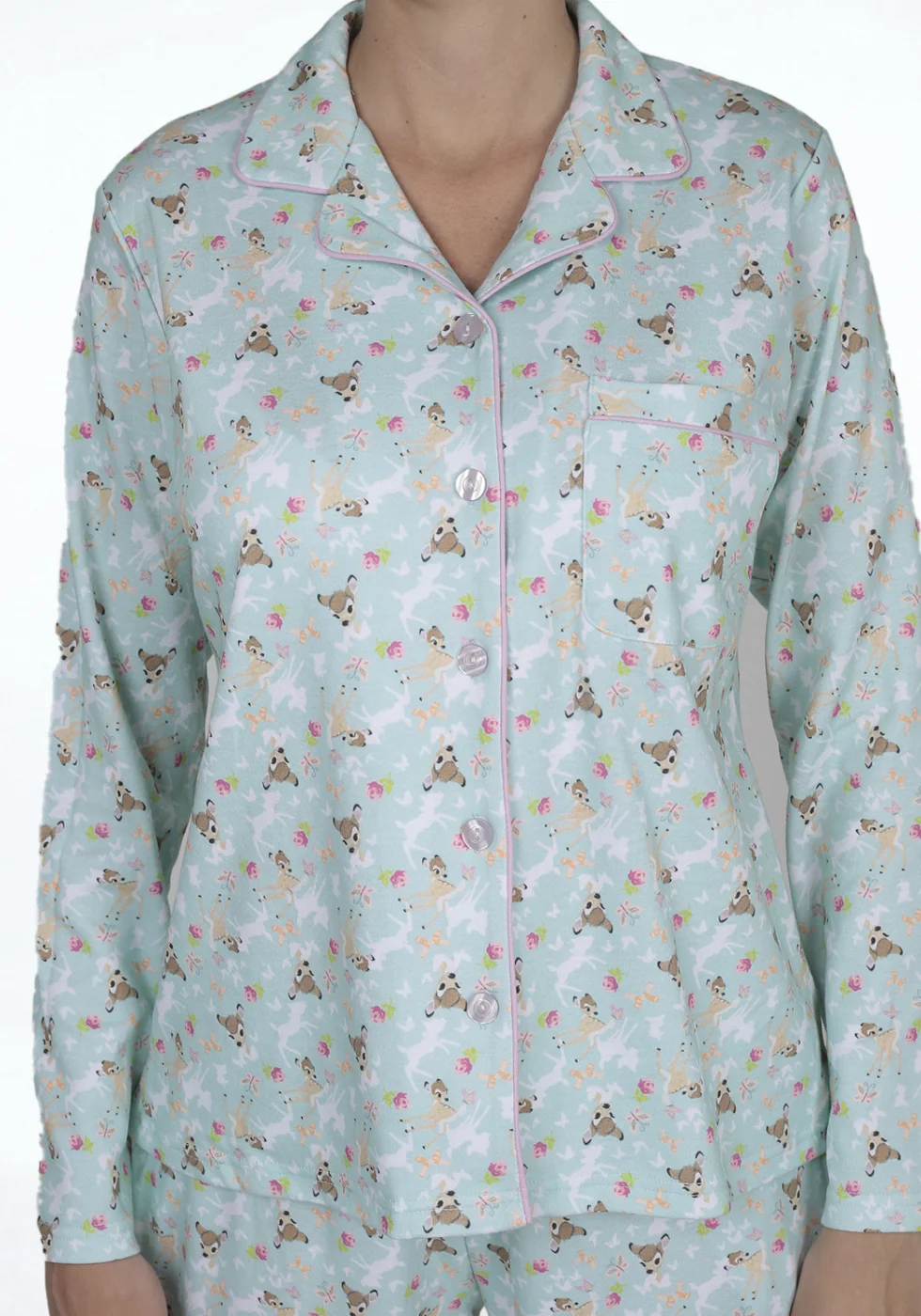 PIJAMA ALGODÓN MUJER KAYSER D6089 CELESTE - 3