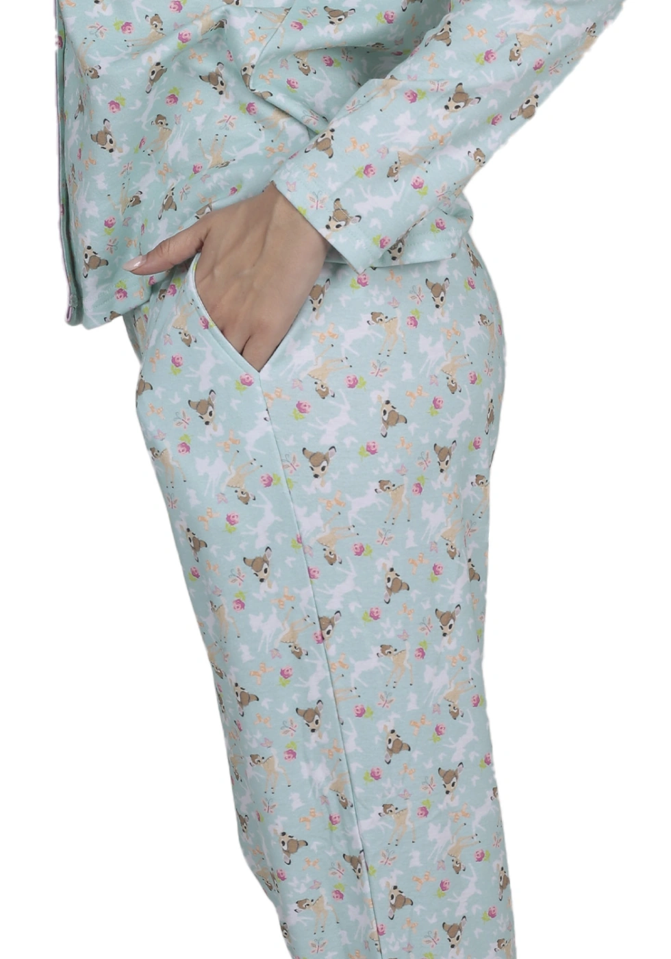 PIJAMA ALGODÓN MUJER KAYSER D6089 CELESTE - 4