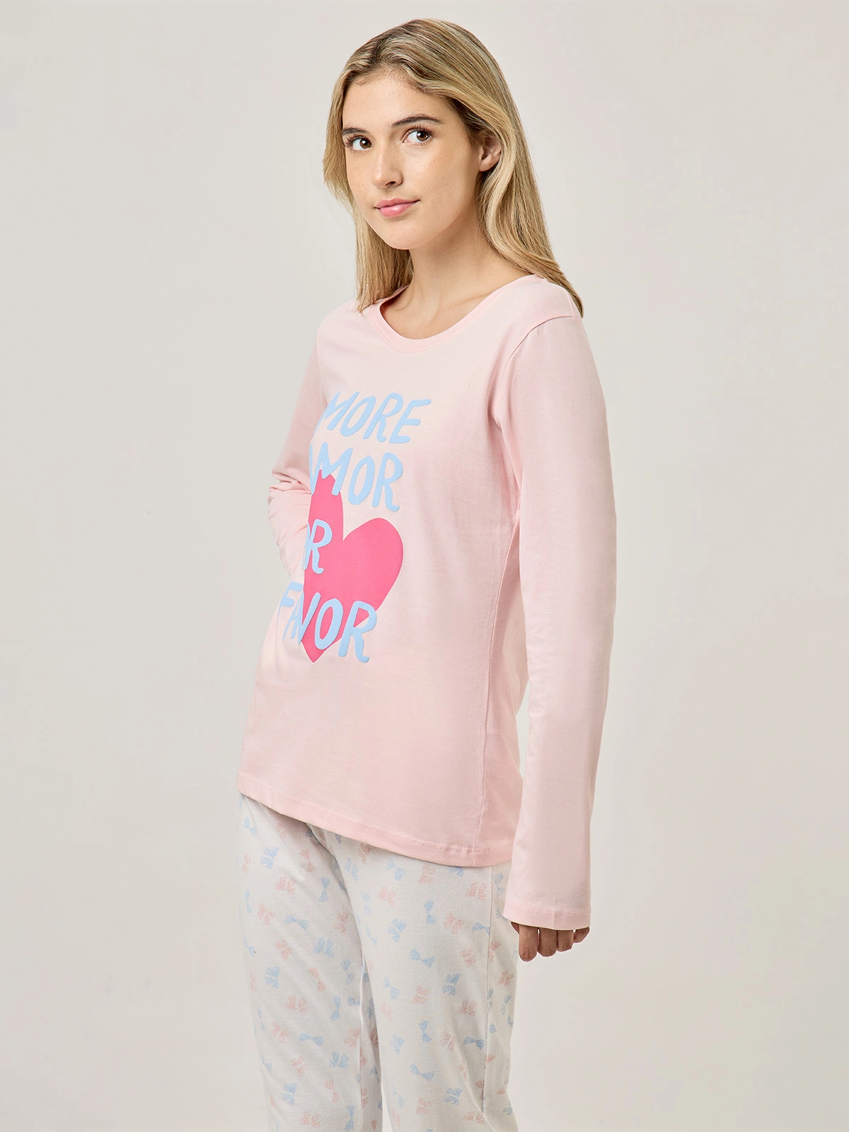 TOP PIJAMA MUJER INDEX ROSADO MORE AMOR - 3