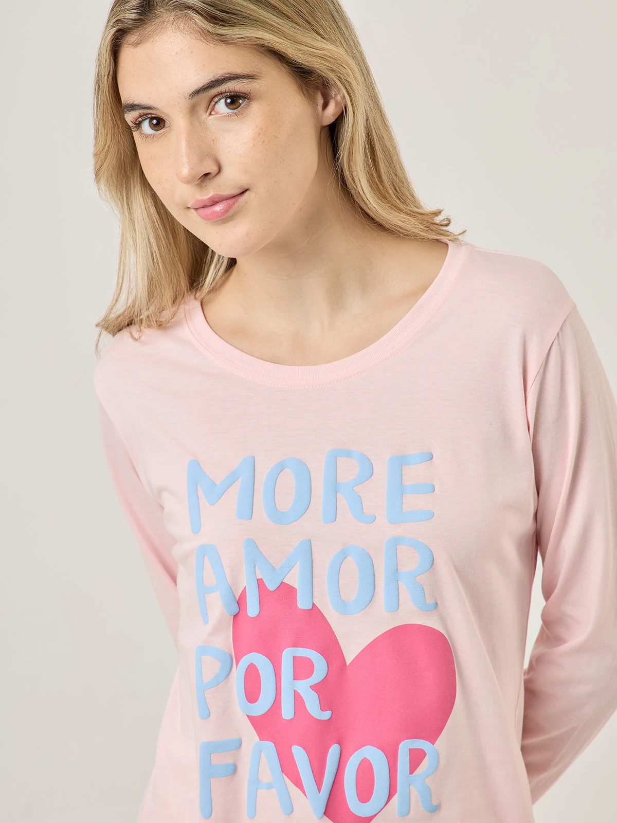 TOP PIJAMA MUJER INDEX ROSADO MORE AMOR - 4