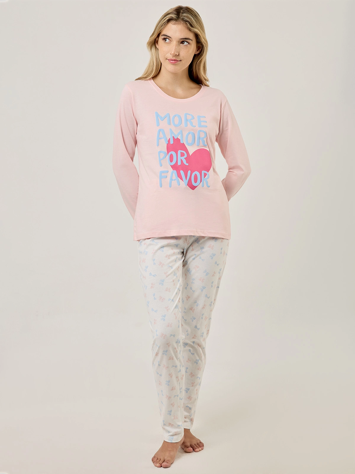 TOP PIJAMA MUJER INDEX ROSADO MORE AMOR - 5