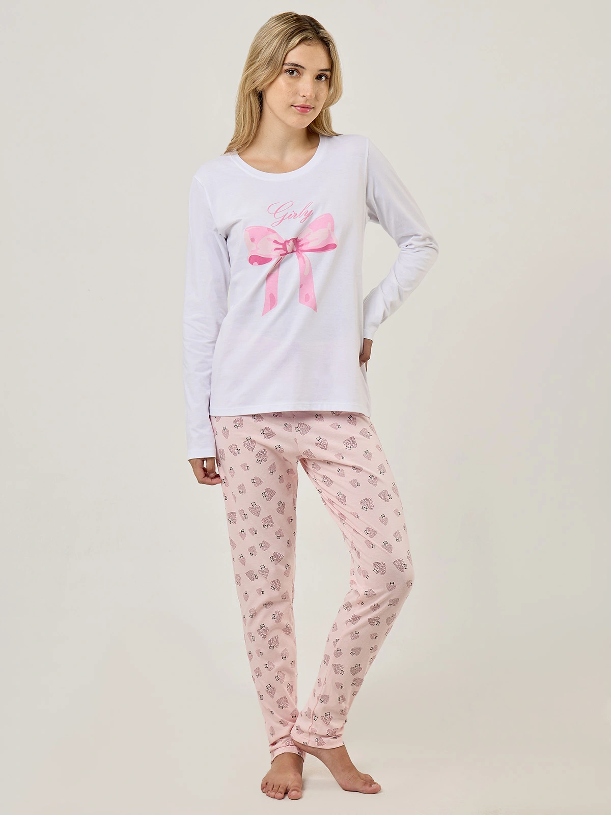 PANTALÓN PIJAMA MUJER INDEX ROSADO CORAZONES - 5