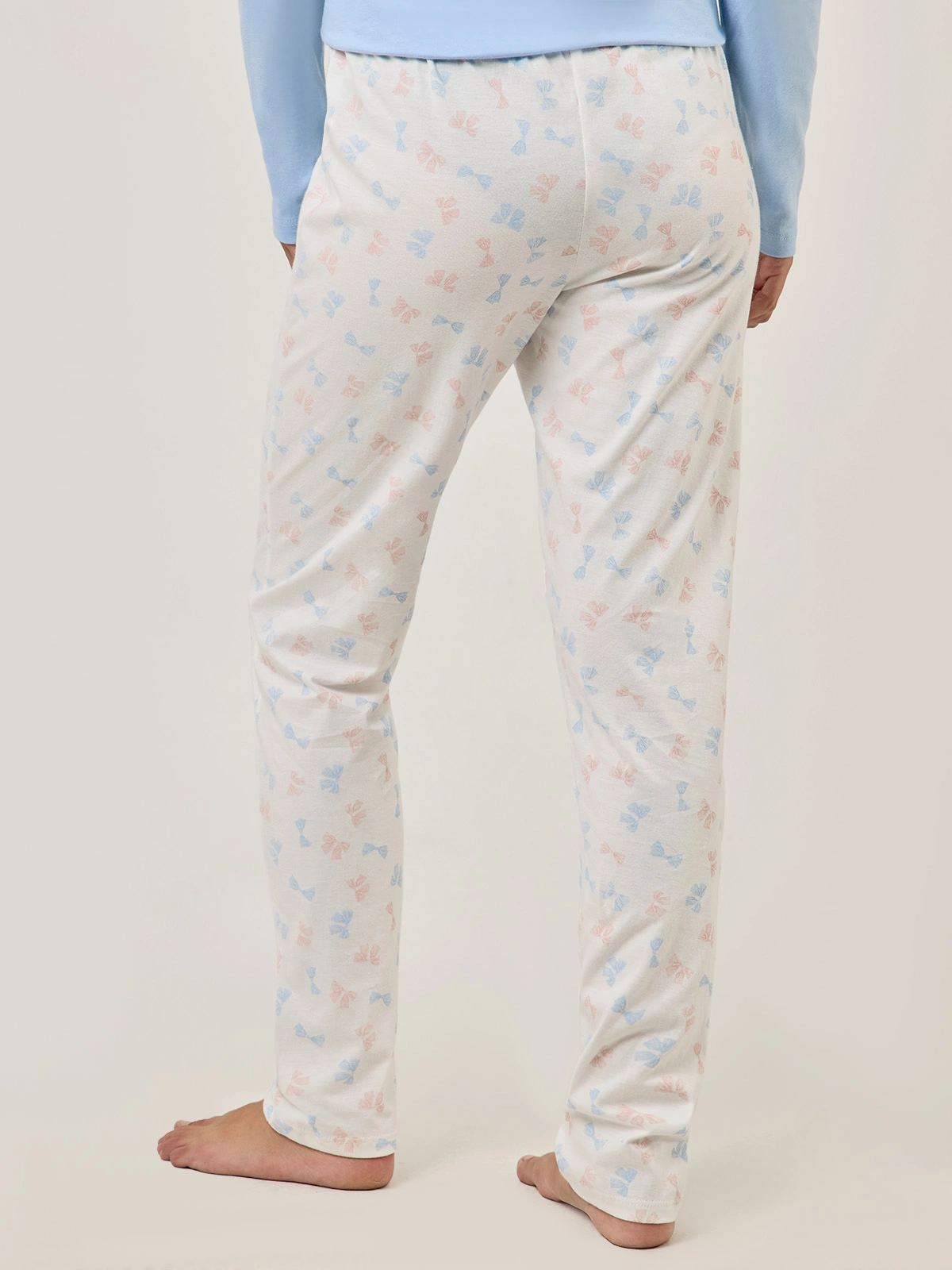 PANTALÓN PIJAMA MUJER INDEX HUESO LAZOS CELESTES - 2