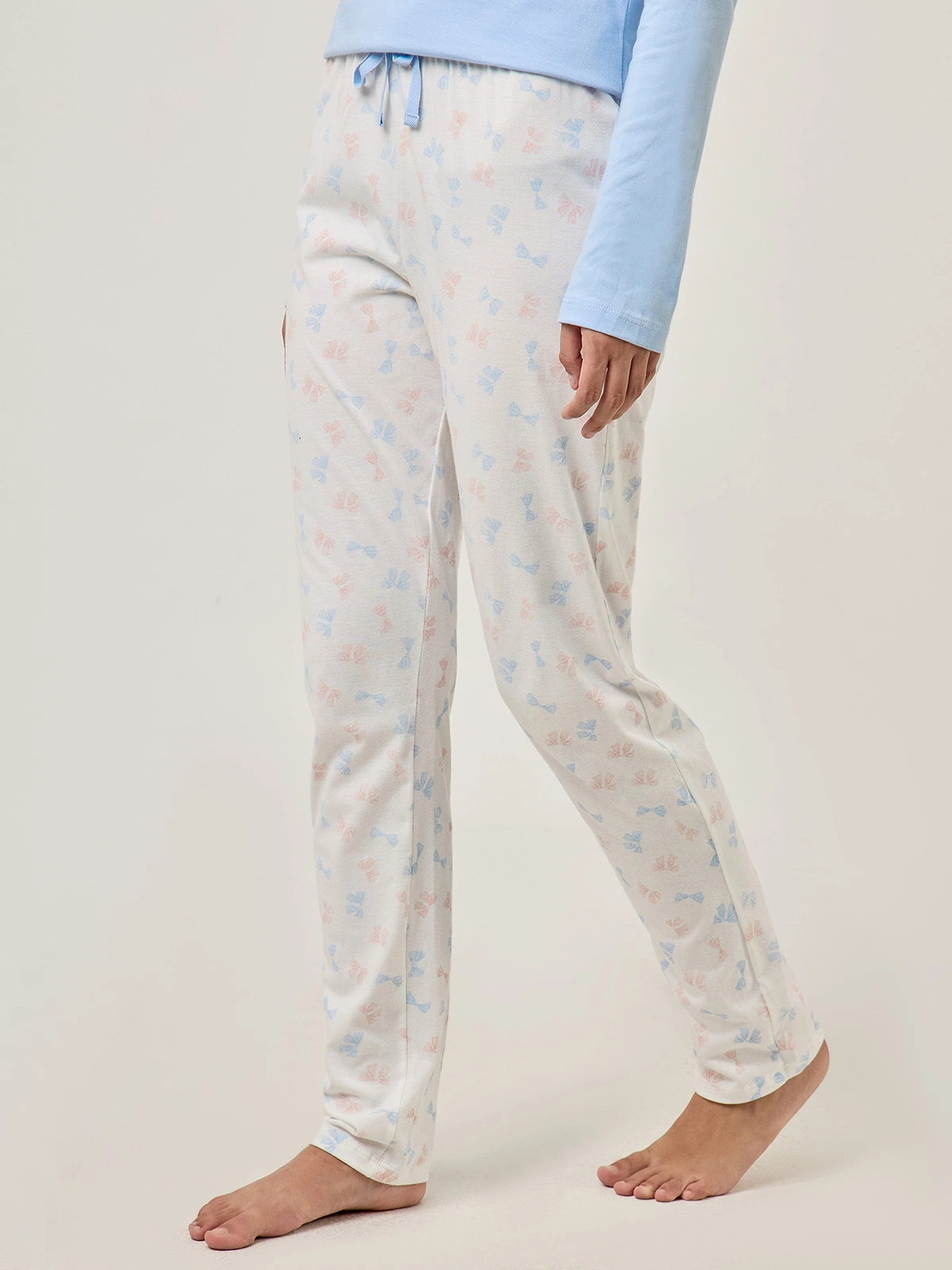 PANTALÓN PIJAMA MUJER INDEX HUESO LAZOS CELESTES - 3