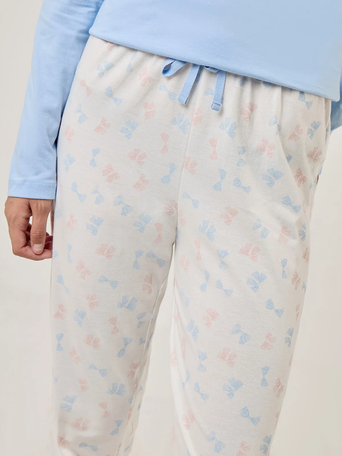 PANTALÓN PIJAMA MUJER INDEX HUESO LAZOS CELESTES - 4