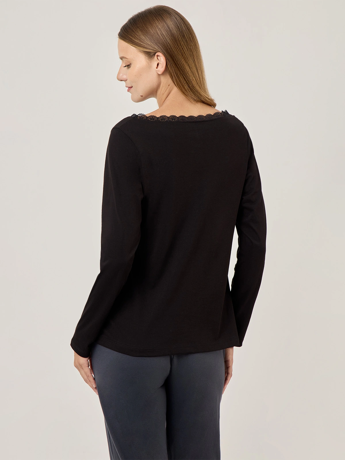 TOP PIJAMA MUJER MARQUIS NEGRO ENCAJE - 2