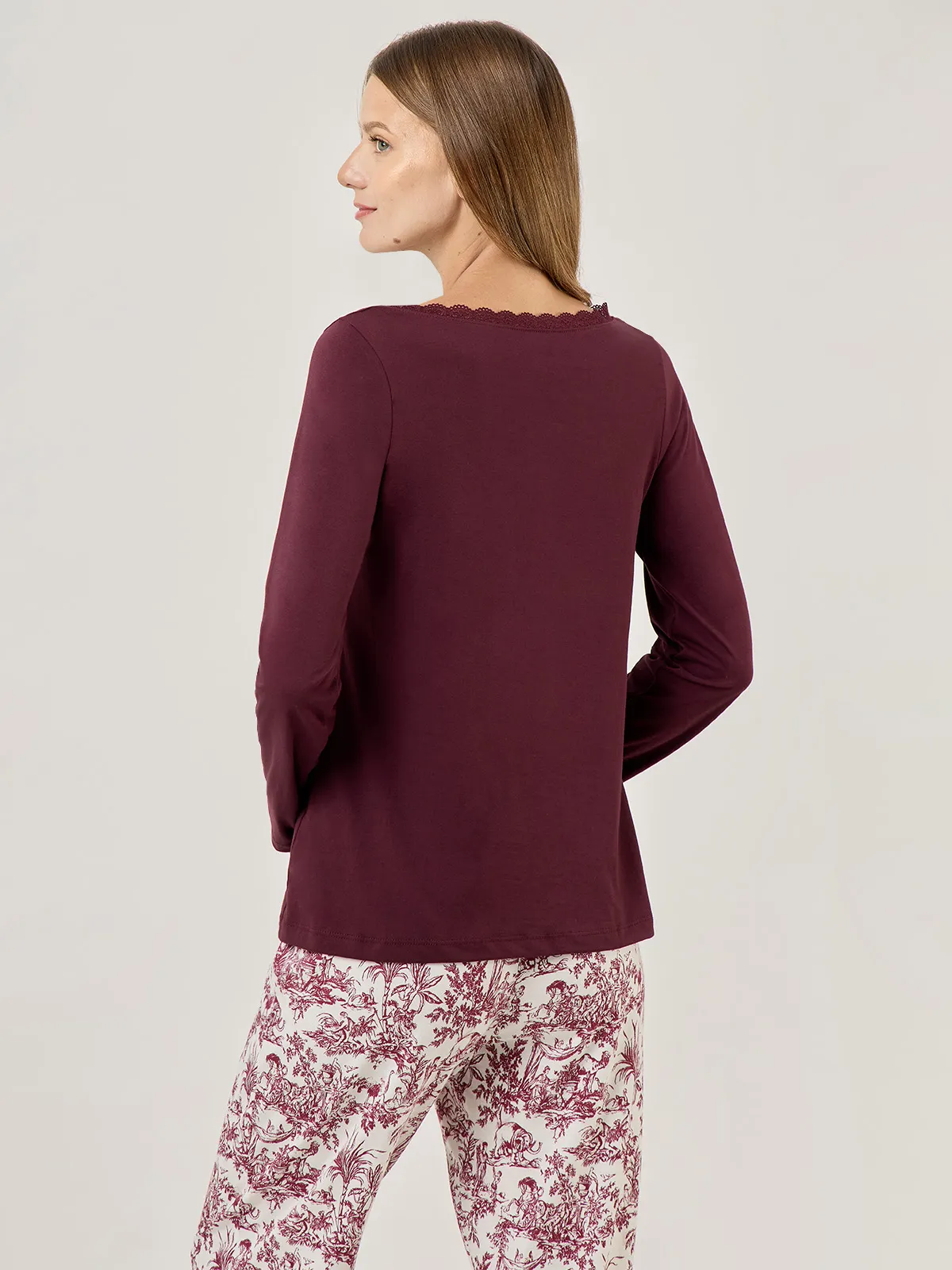 TOP PIJAMA MUJER MARQUIS BURDEO ENCAJE - 2