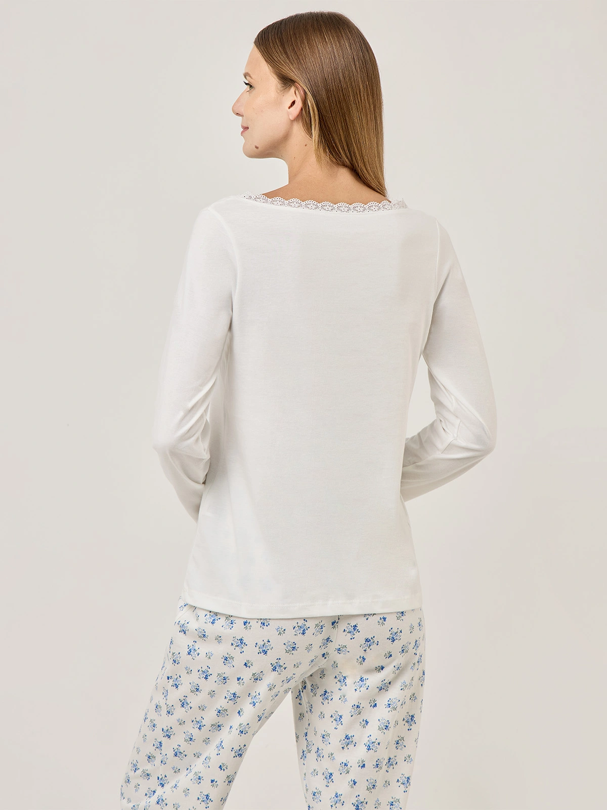 TOP PIJAMA MUJER MARQUIS ECRU ENCAJE - 2