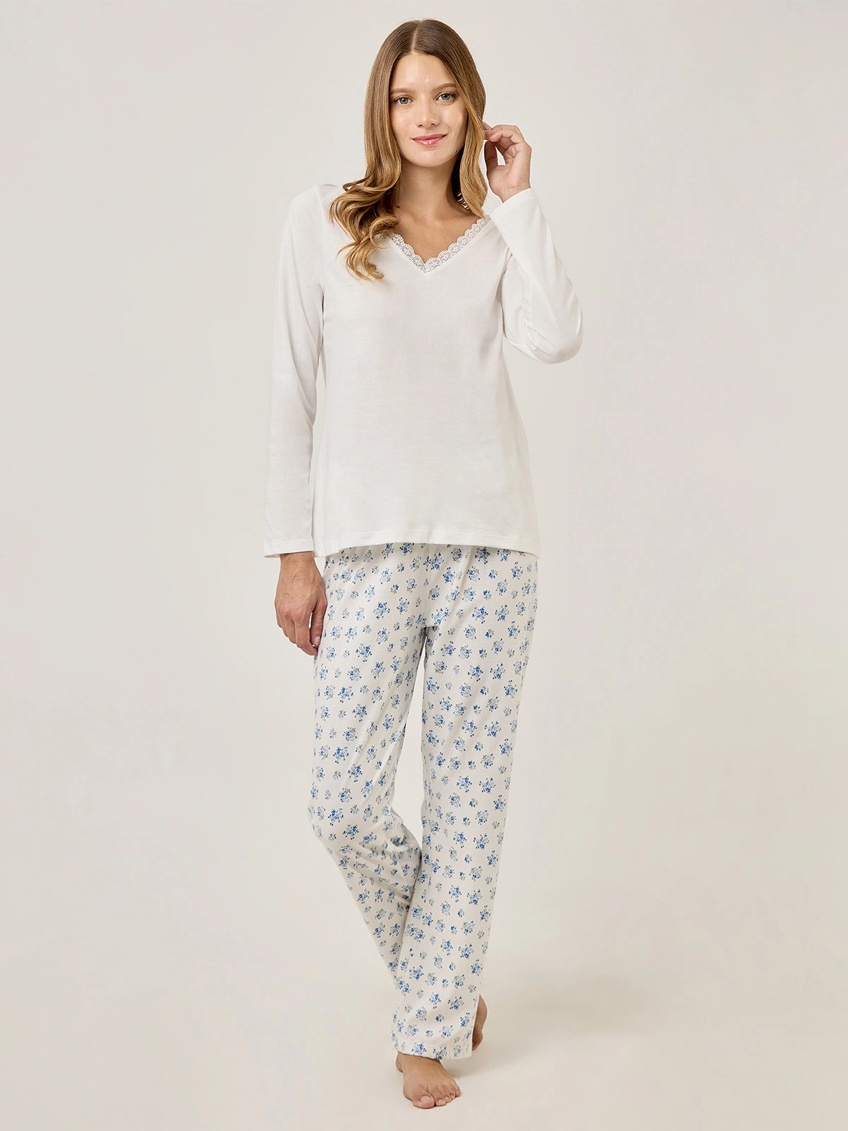 TOP PIJAMA MUJER MARQUIS ECRU ENCAJE - 5