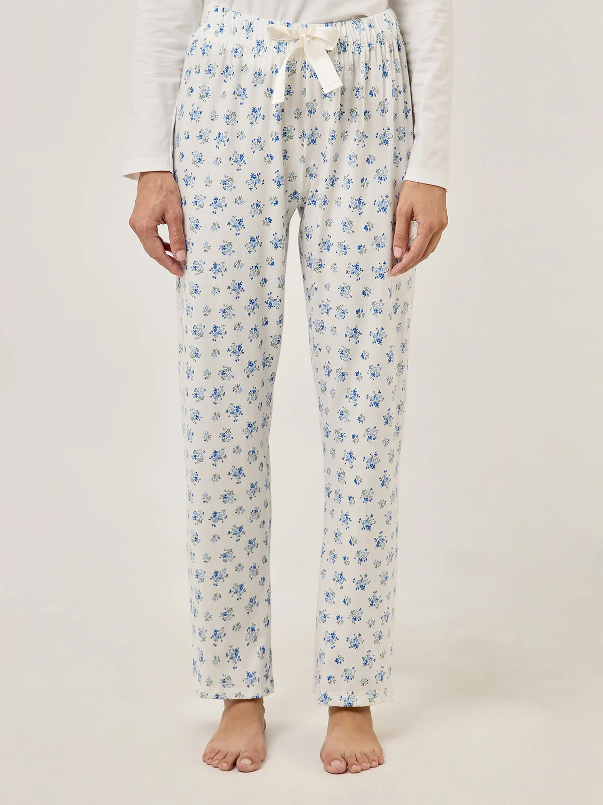 PANTALÓN PIJAMA MUJER MARQUIS ECRU FLORCITAS - 1