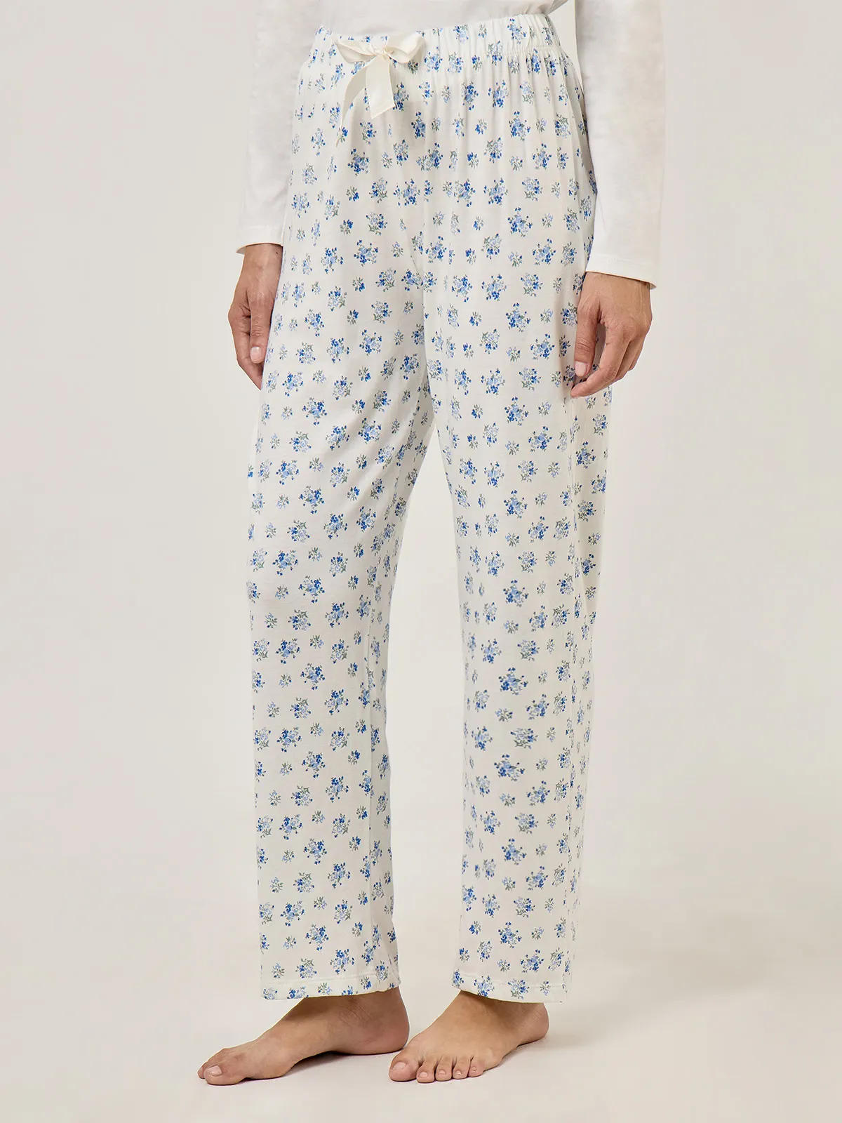 PANTALÓN PIJAMA MUJER MARQUIS ECRU FLORCITAS - 4