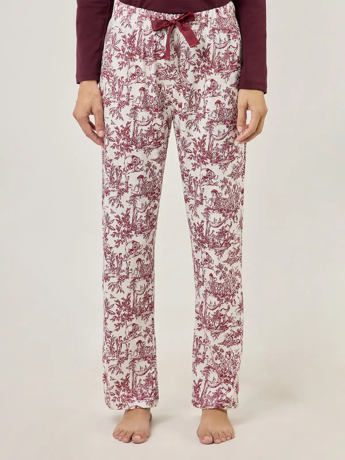 PANTALÓN PIJAMA MUJER MARQUIS ECRU PRINT - 1