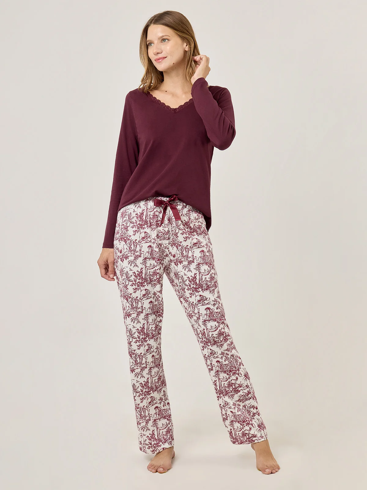 PANTALÓN PIJAMA MUJER MARQUIS ECRU PRINT - 5