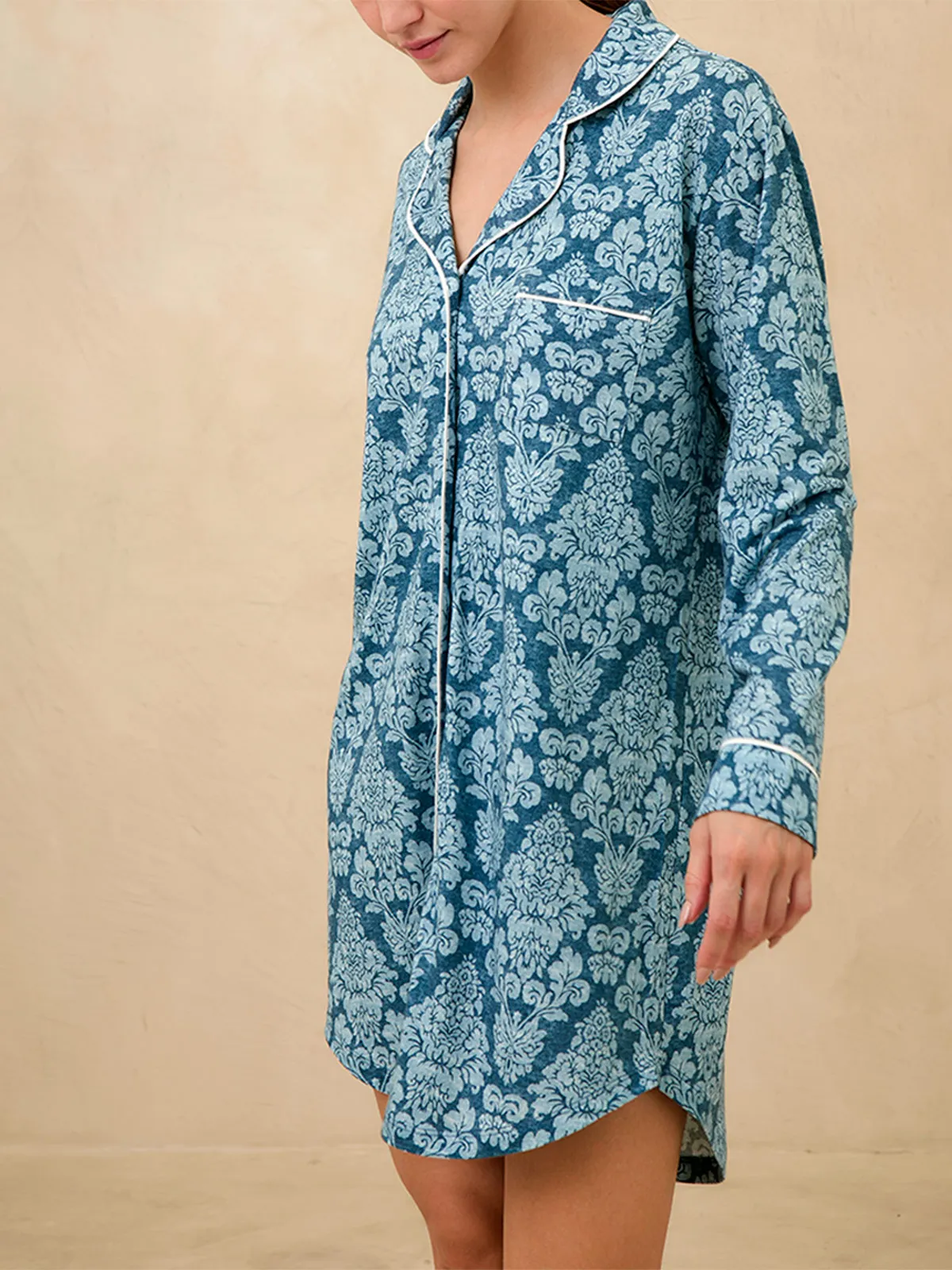 CAMISOLA MANGA LARGA MUJER IN BLOOM BOYFRIEND DAMASQUE - 1