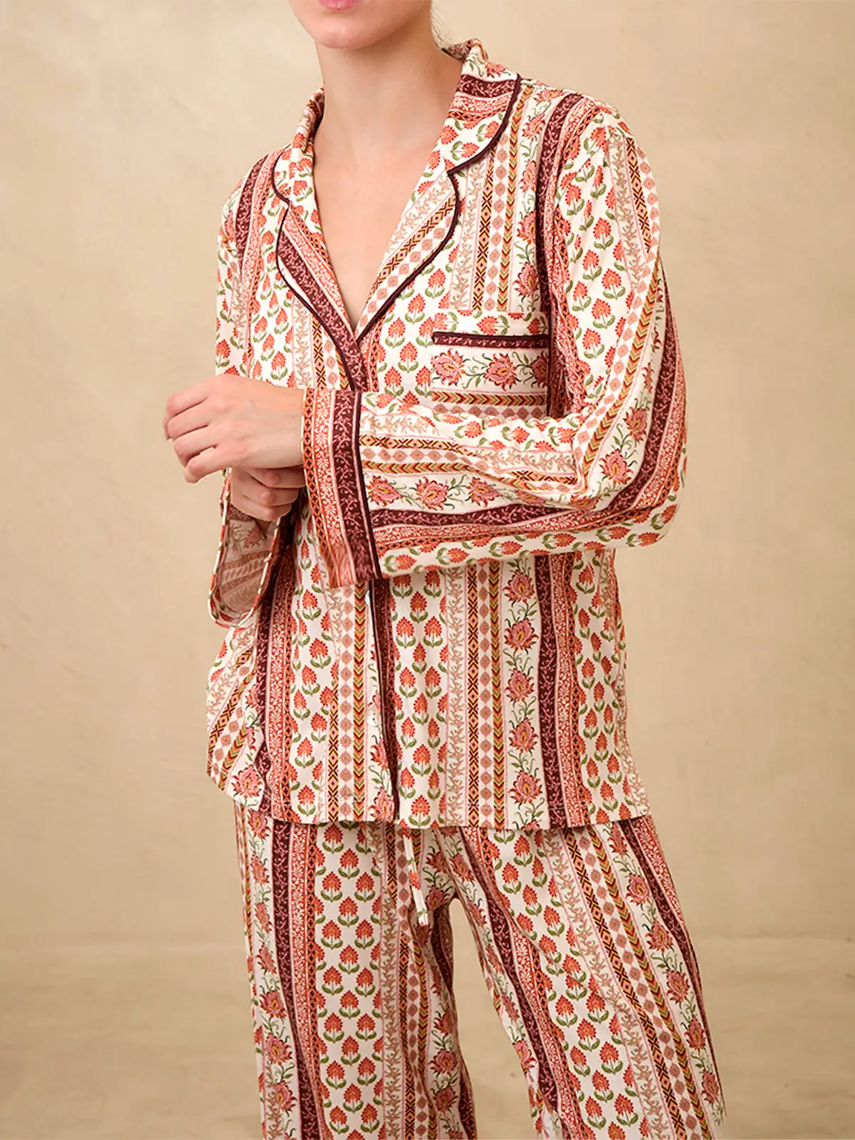 PIJAMA MANGA LARGA MUJER IN BLOOM BOYFRIEND VERA BOHO STRIPES - 2