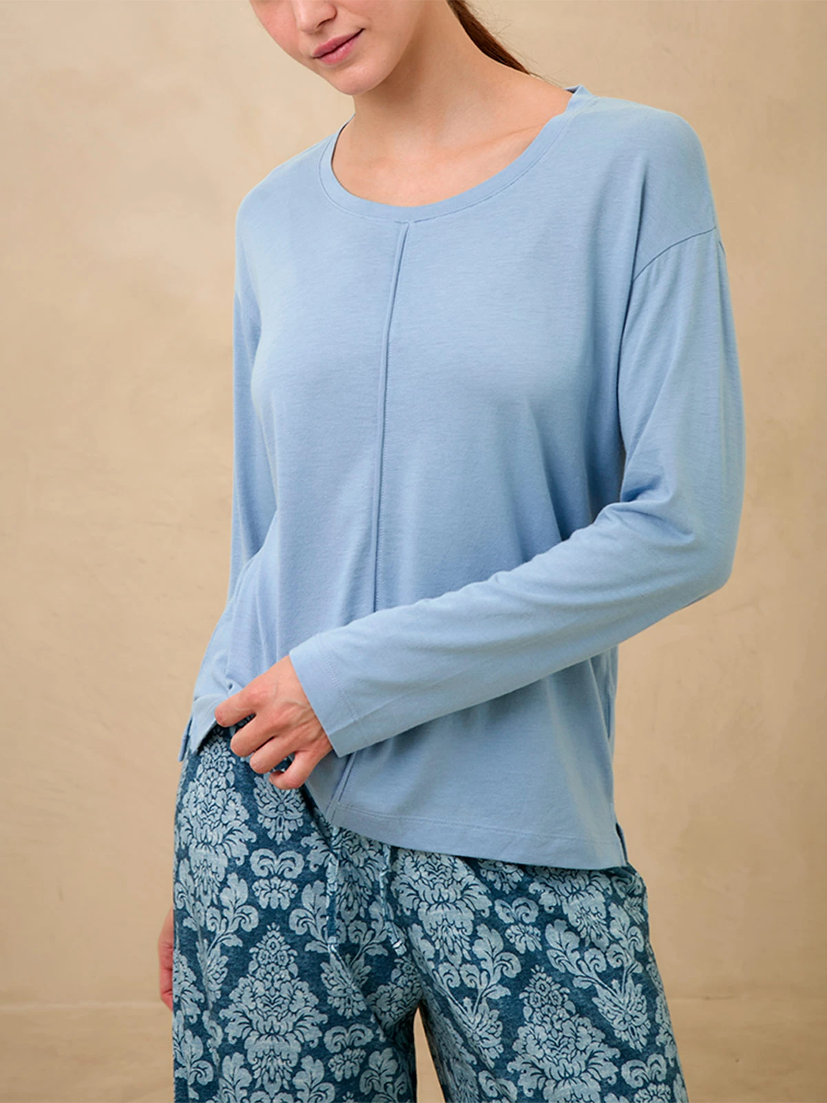 TOP DE PIJAMA MANGA LARGA MUJER IN BLOOM DENIA ML MORNING SKY - 2