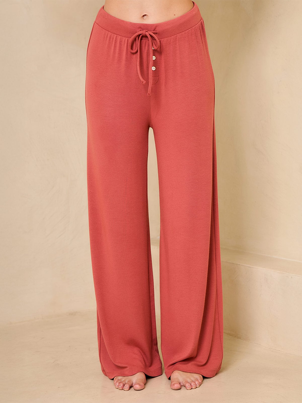 PANTALÓN DE PIJAMA MUJER IN BLOOM TERRACOTA - 1