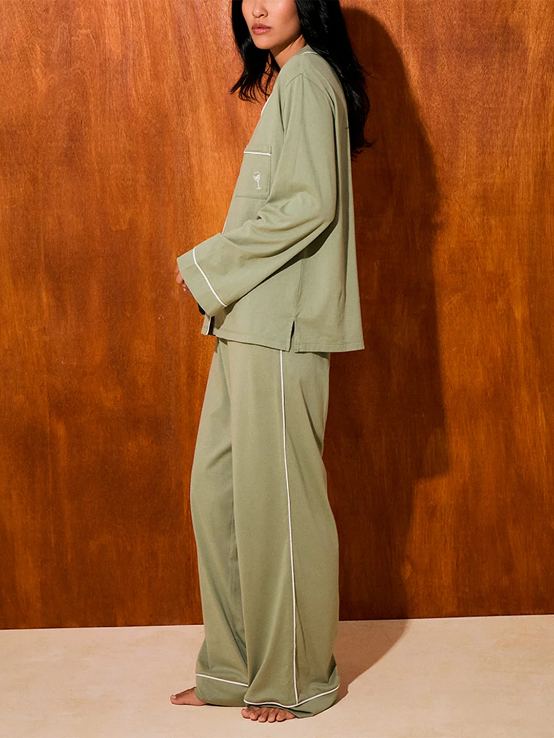 PIJAMA MUJER IN BLOOM VERA SAGE BOYFRIEND - 1