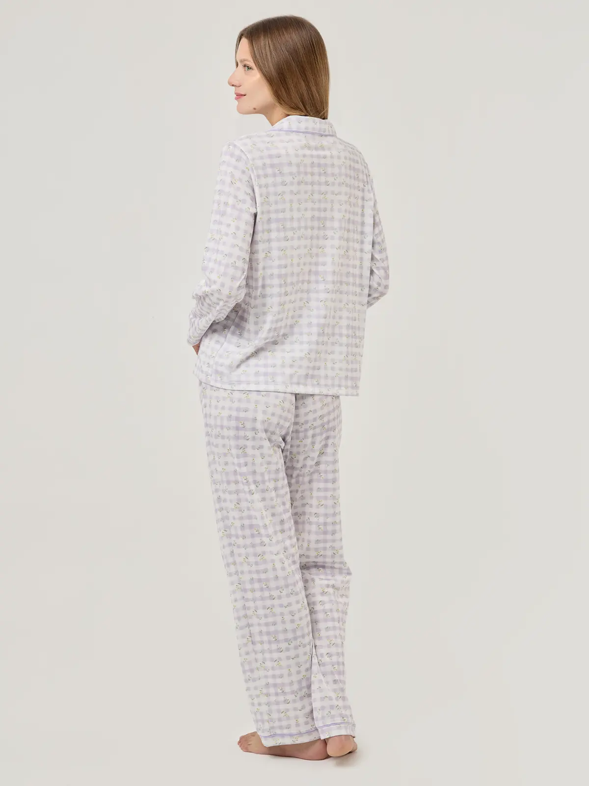 PIJAMA MUJER LILAI X MARQUIS EMMA VICHY FLORES - 4