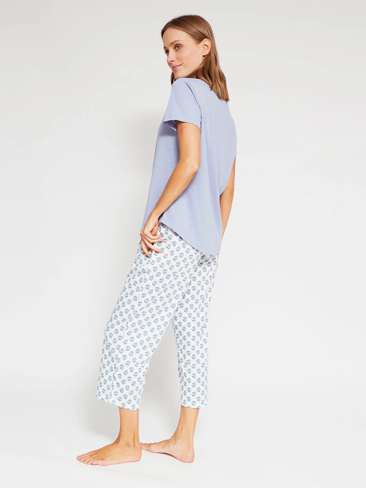 PIJAMA MANGA CORTA MUJER AZIZ PANTALÓN CAPRI - 2