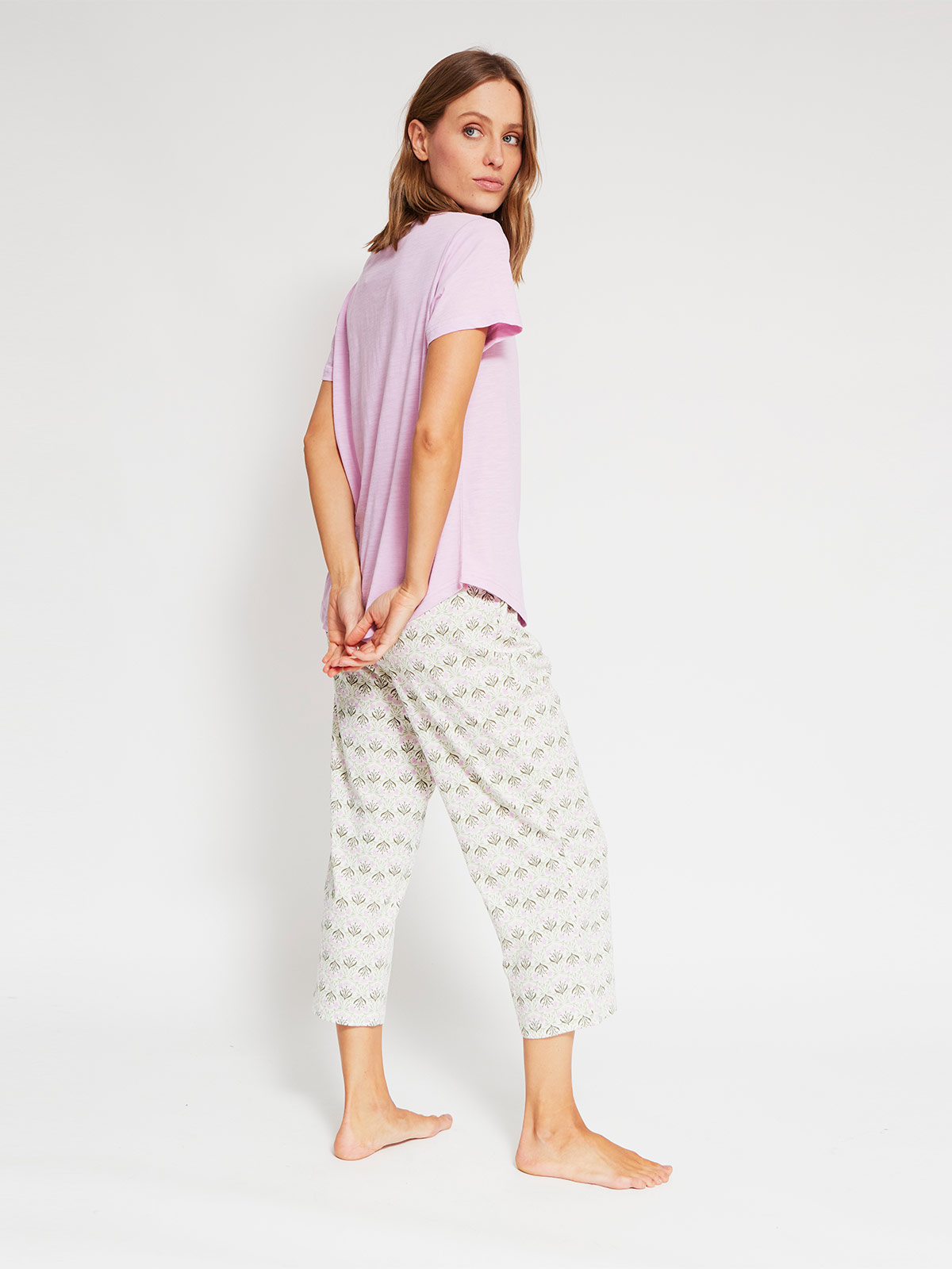 PIJAMA MANGA CORTA MUJER AZIZ PANTALÓN CAPRI - 2