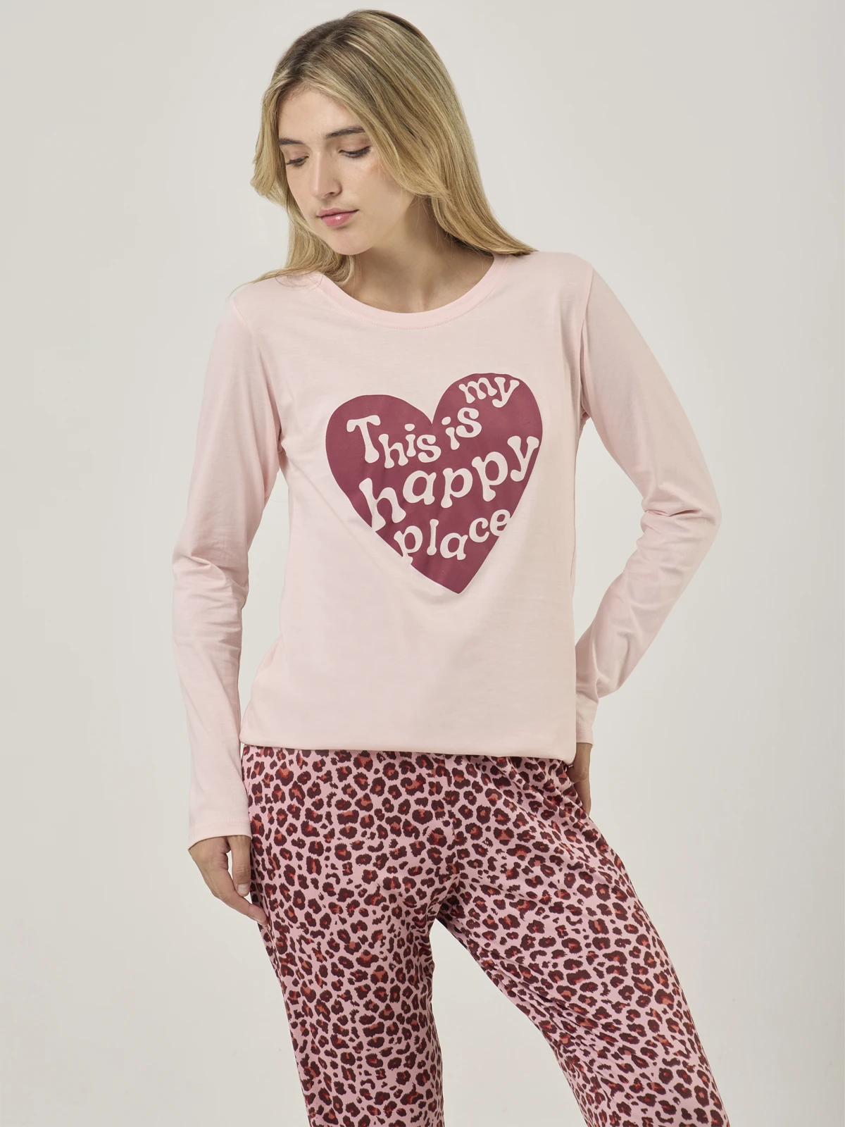TOP PIJAMA MANGA LARGA INDEX HAPPY PLACE - 1