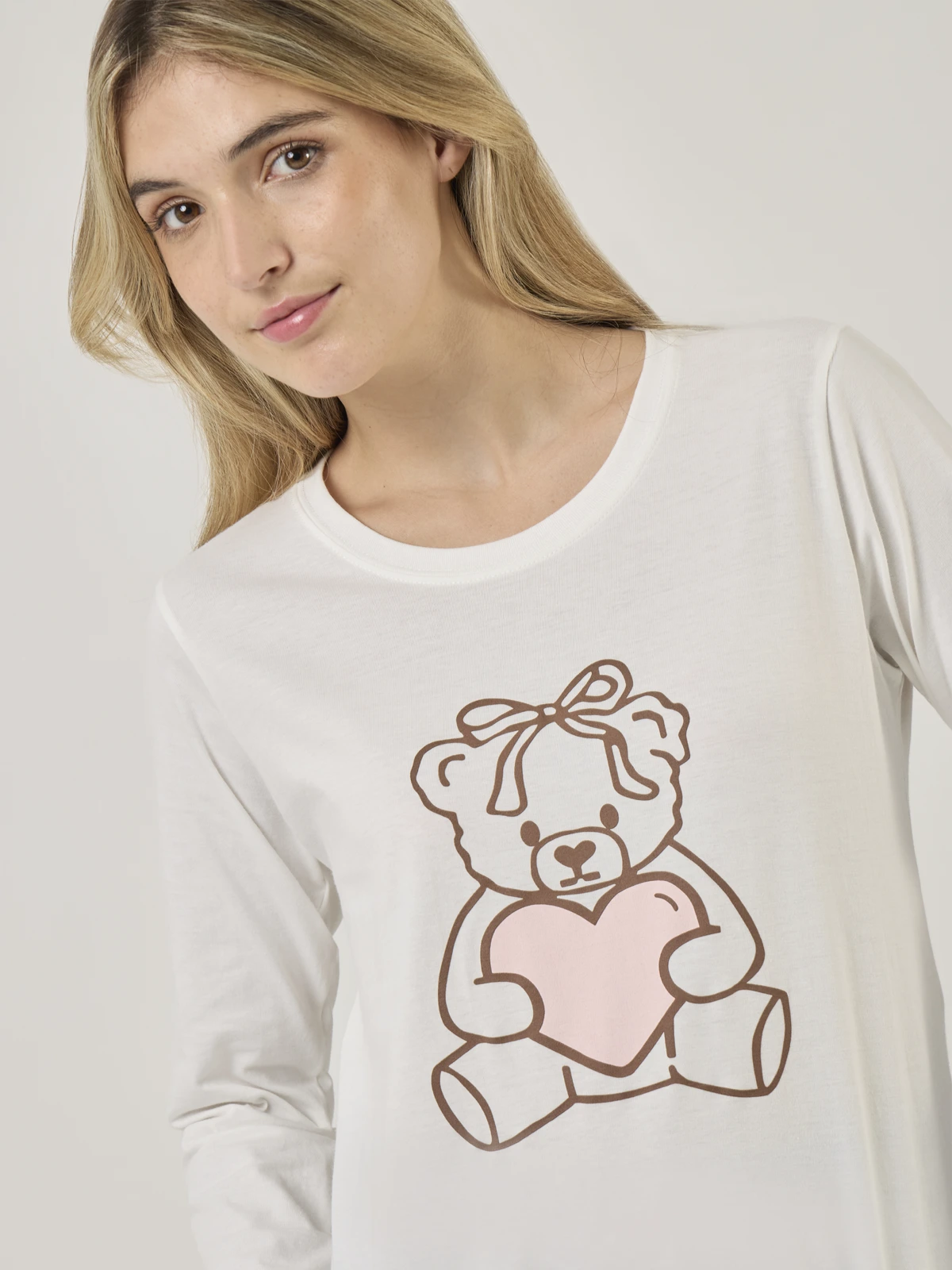 TOP PIJAMA MANGA LARGA INDEX MARRÓN OSITO - 4