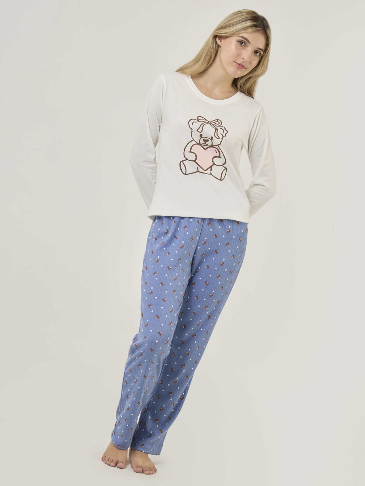 TOP PIJAMA MANGA LARGA INDEX MARRÓN OSITO - 5