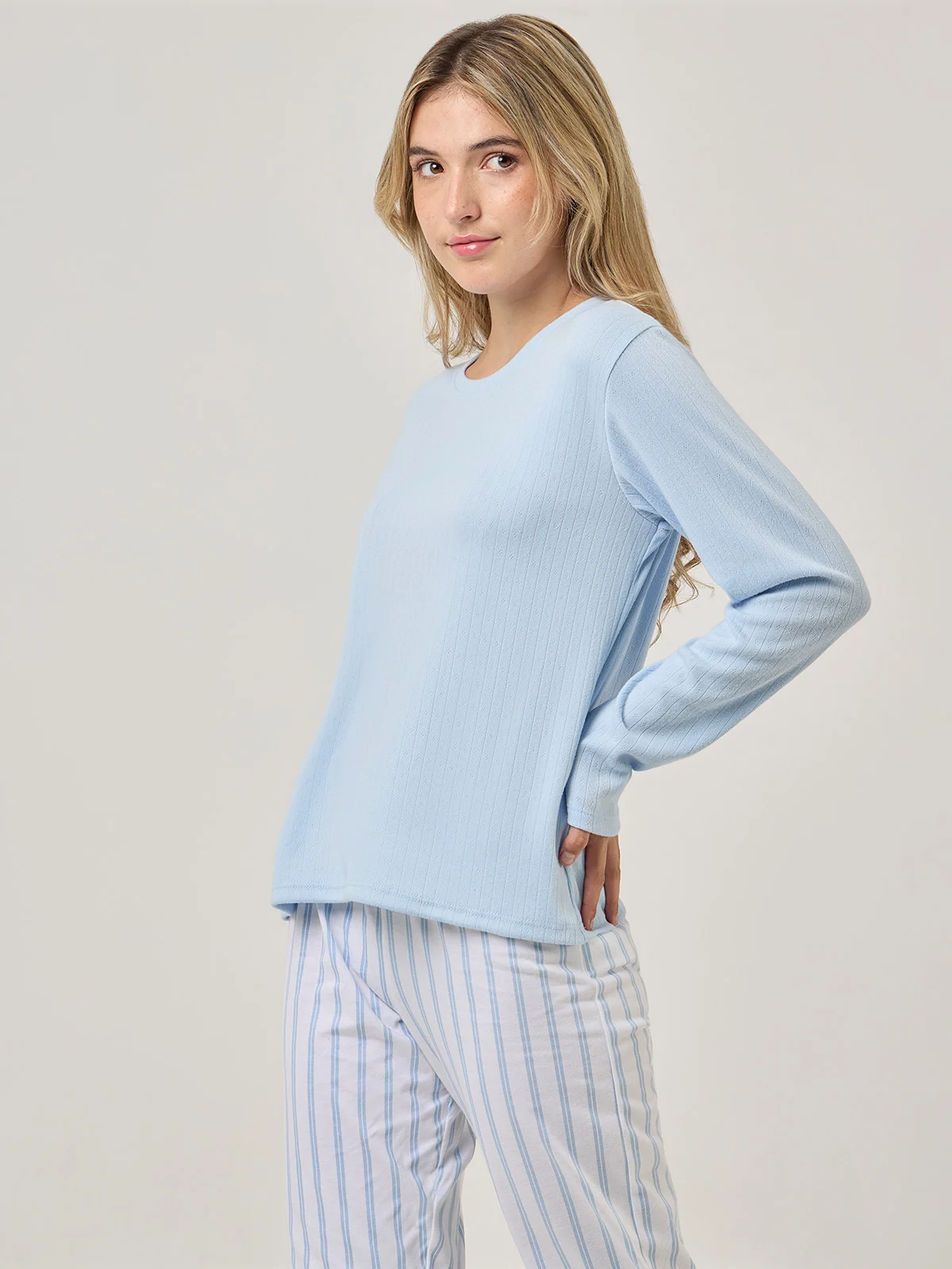 TOP PIJAMA MANGA LARGA INDEX CELESTE PONTIELLE - 3