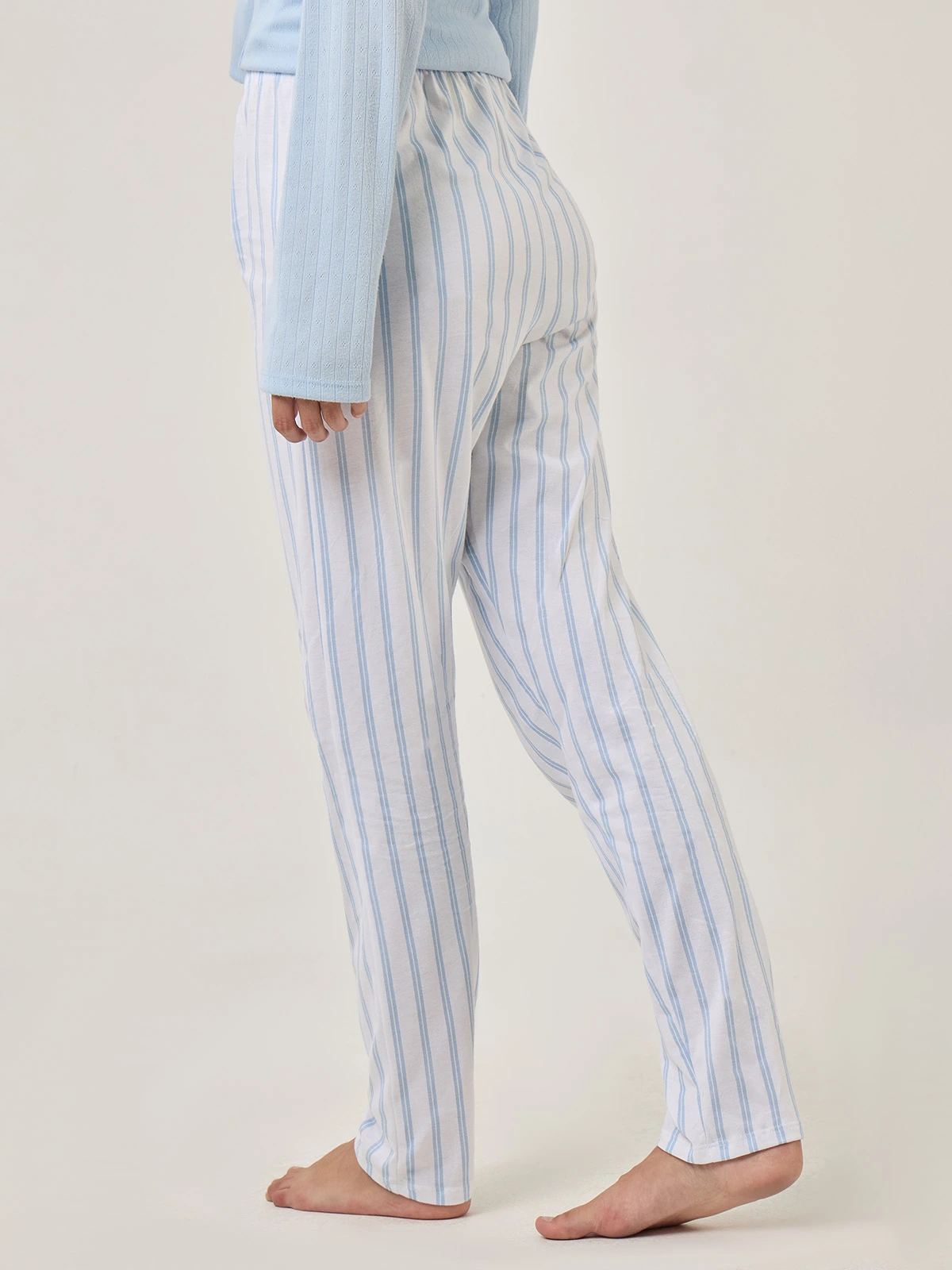 PANTALÓN PIJAMA RECTO INDEX CELESTE RAYAS - 2