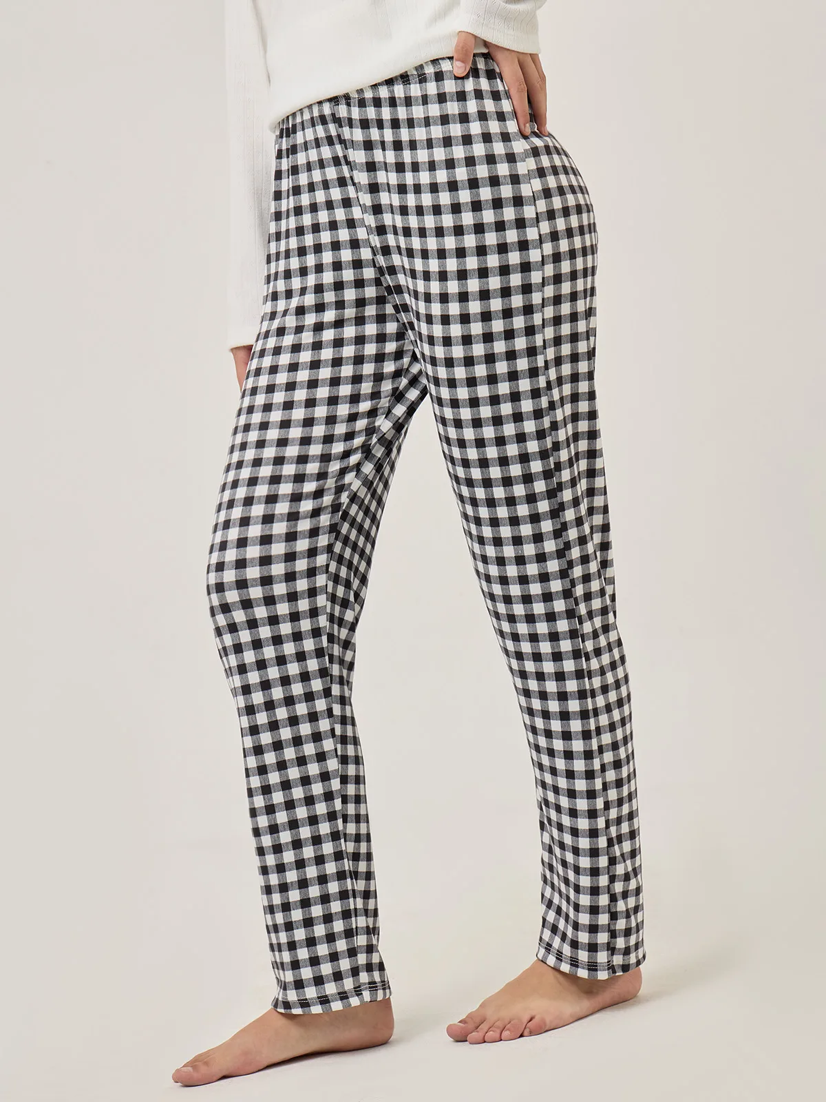 PANTALÓN PIJAMA RECTO INDEX NEGRO ESCOCÉS - 3