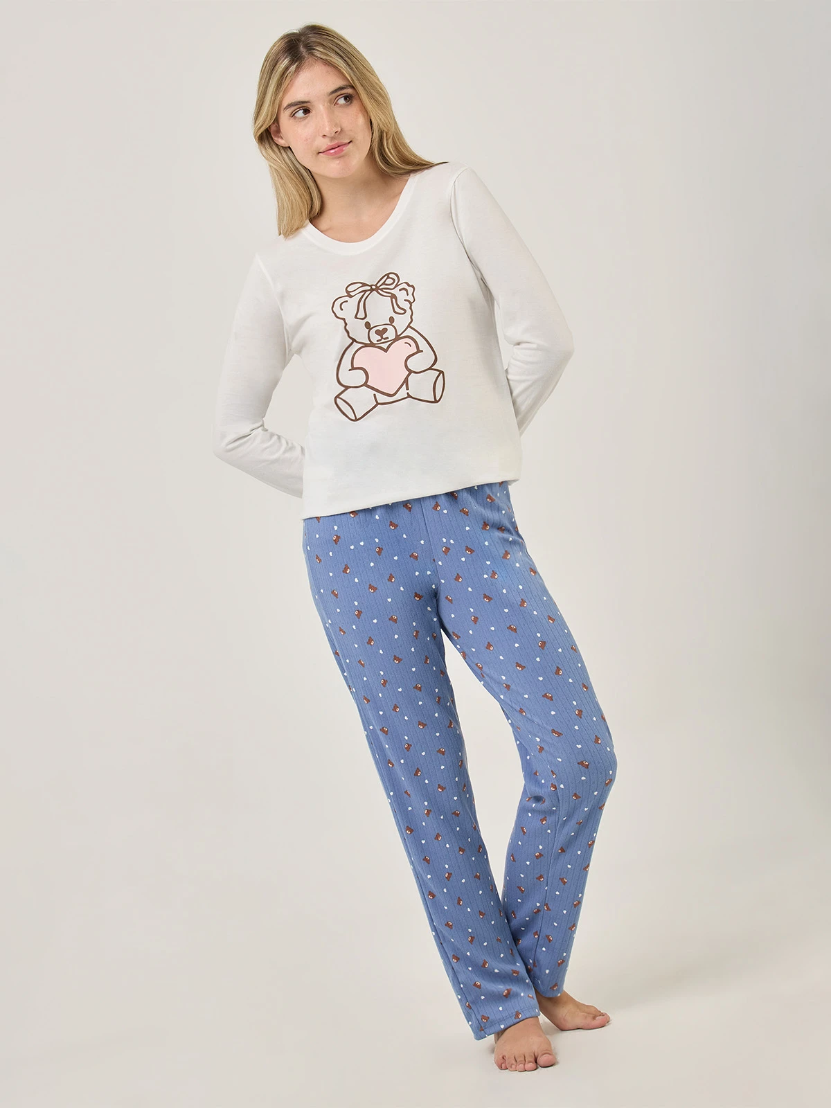 PANTALÓN PIJAMA RECTO INDEX AZUL OSITOS - 5