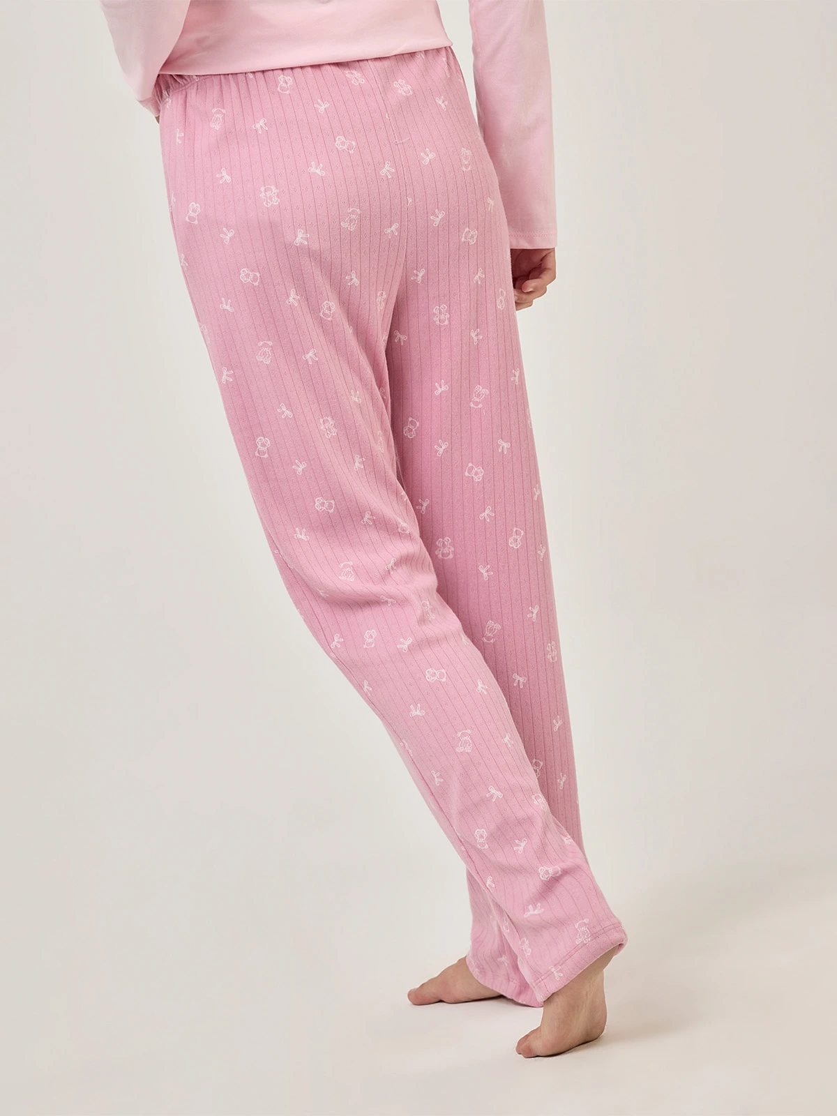 PANTALÓN PIJAMA RECTO INDEX MALVA OSITO - 2