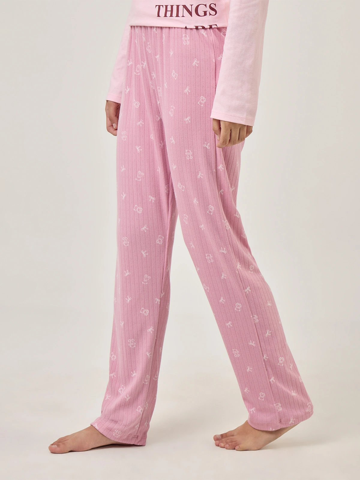 PANTALÓN PIJAMA RECTO INDEX MALVA OSITO - 3