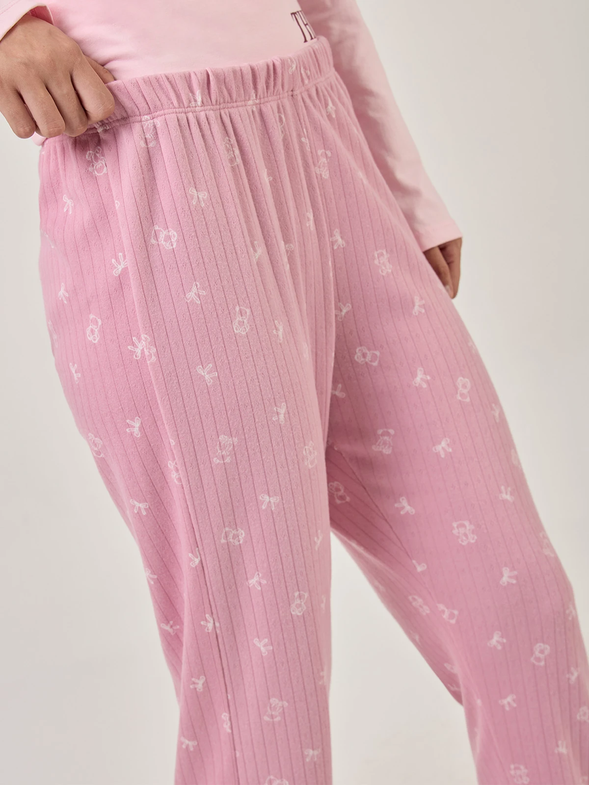 PANTALÓN PIJAMA RECTO INDEX MALVA OSITO - 4