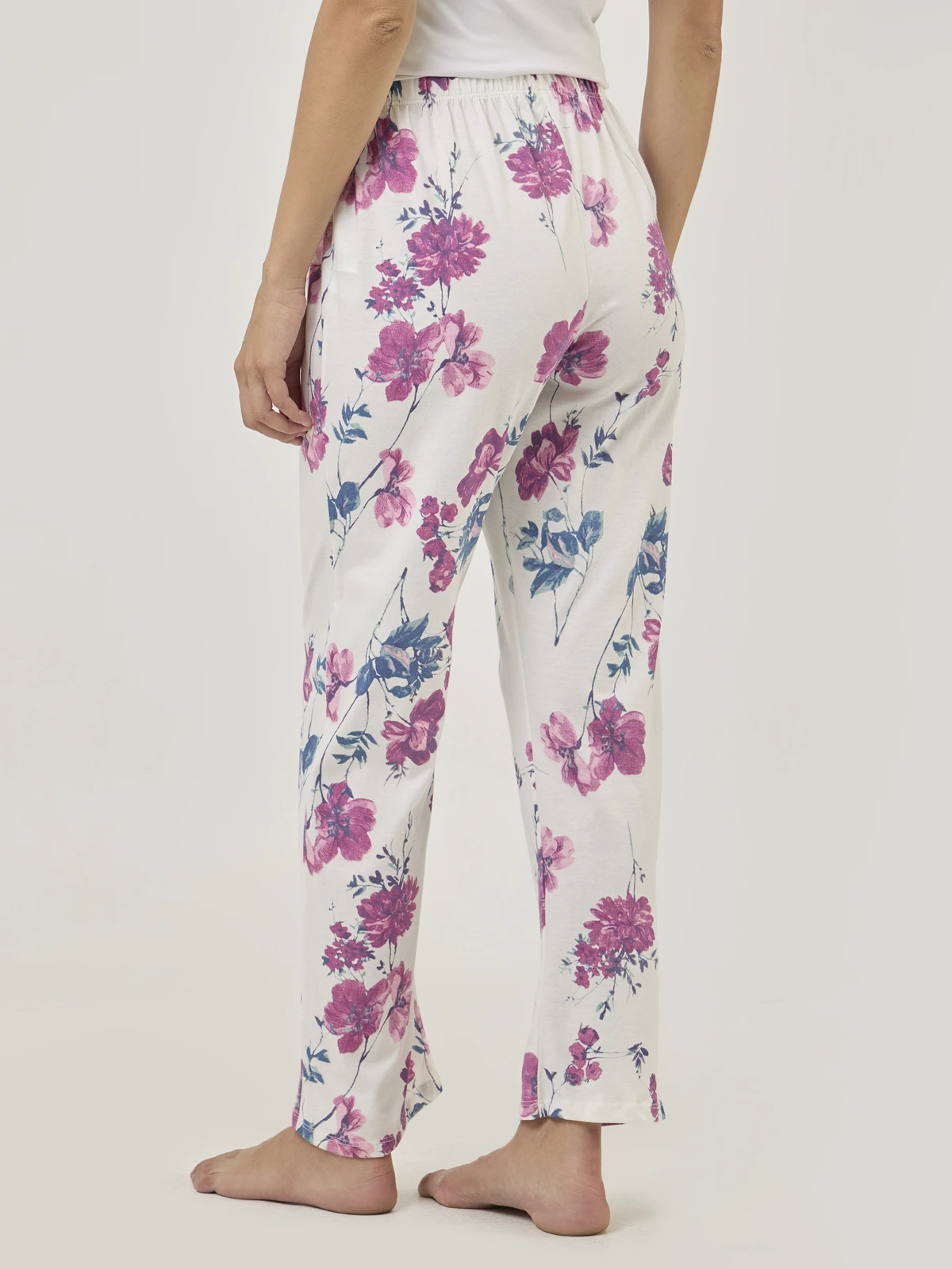 PANTALÓN PIJAMA MARQUIS GUINDA FLORES - 2