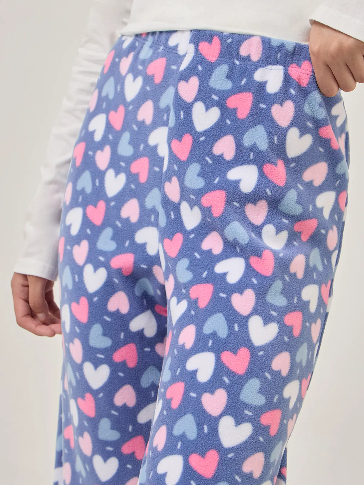 PANTALÓN PIJAMA POLAR INDEX AZUL CORAZONES - 4