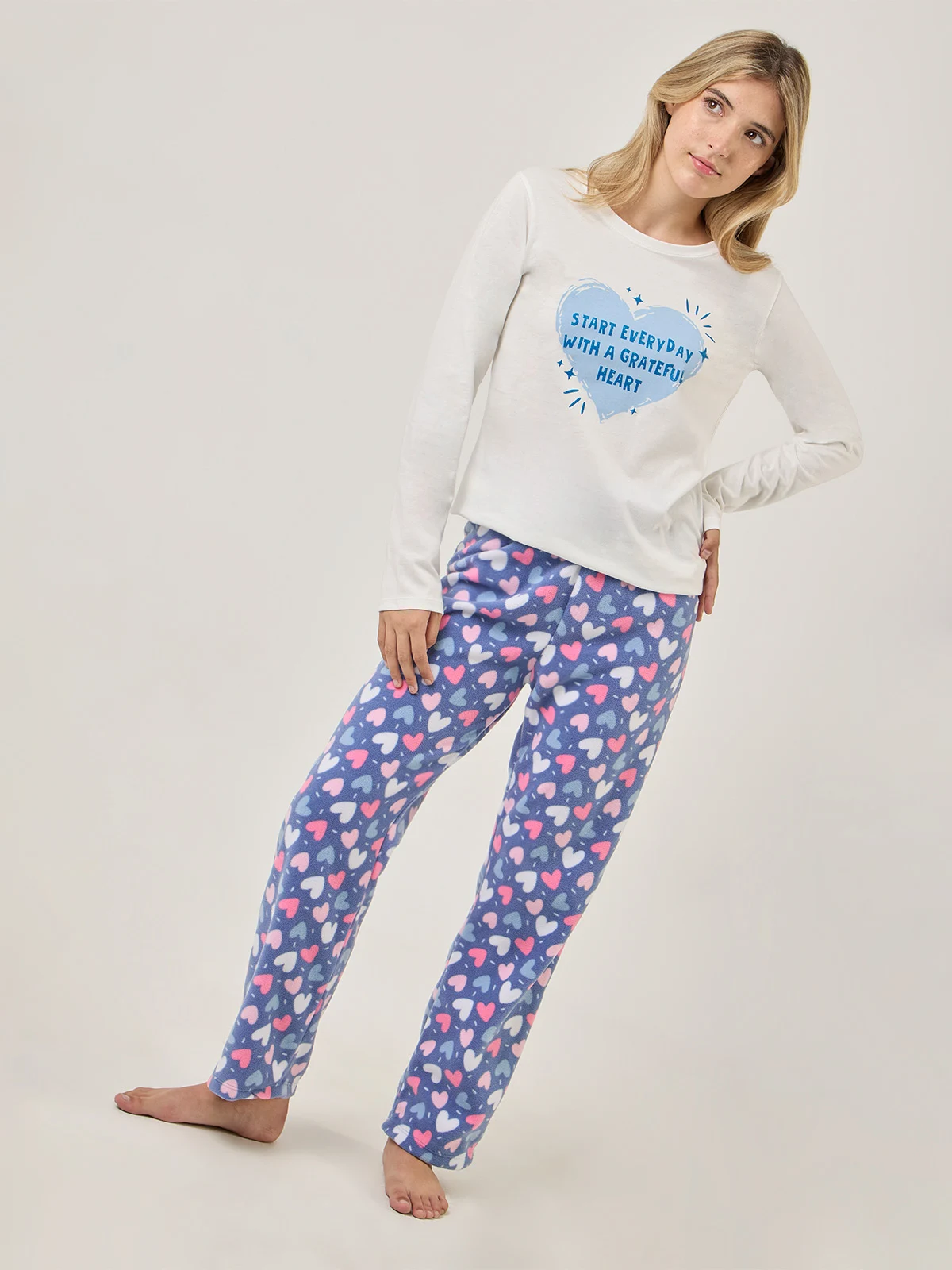 PANTALÓN PIJAMA POLAR INDEX AZUL CORAZONES - 5