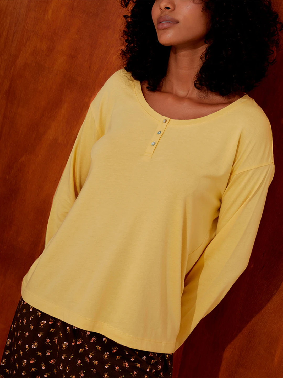 TOP PIJAMA MUJER IN BLOOM NARANJA DALIA - 1