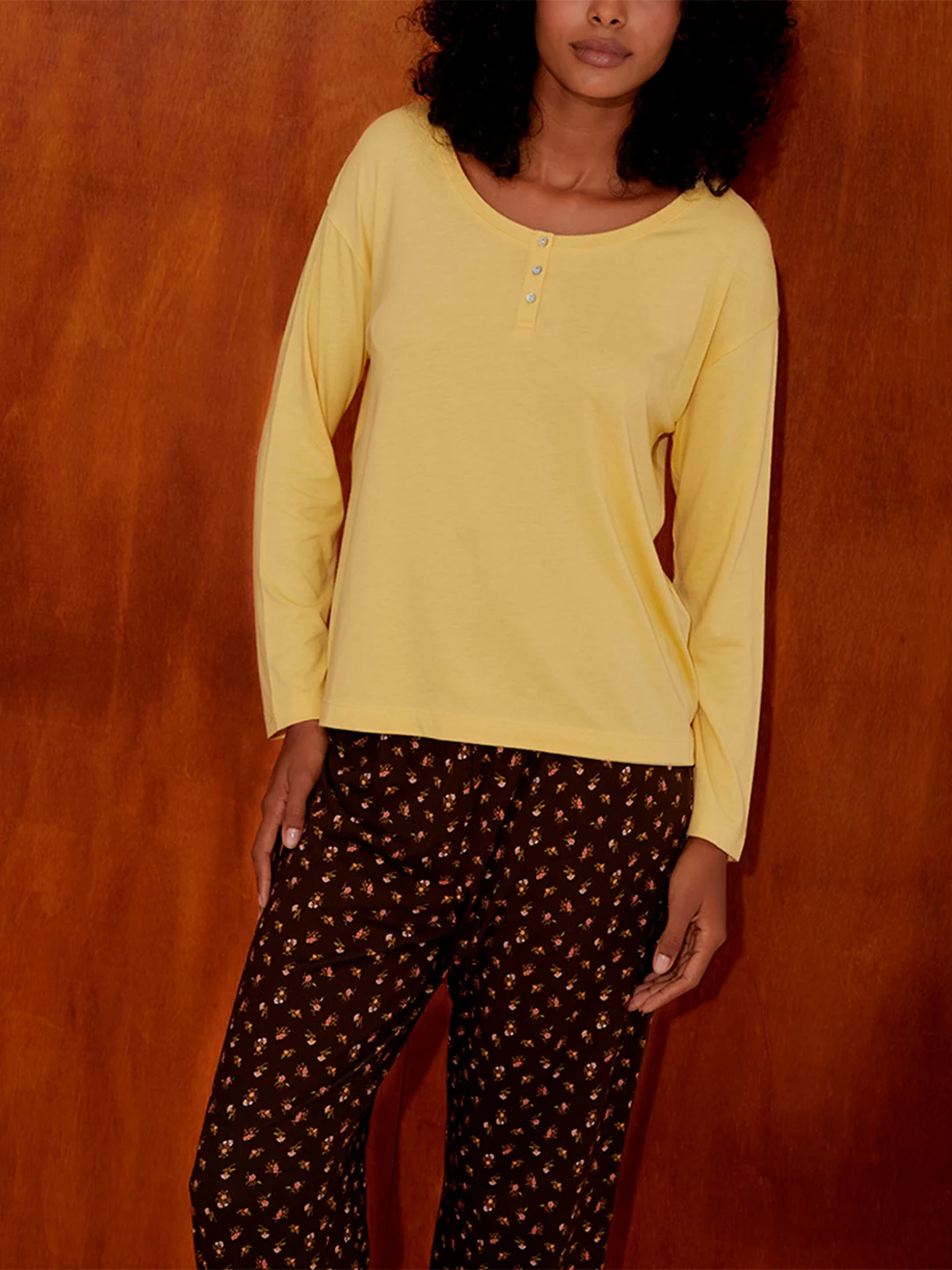 TOP PIJAMA MUJER IN BLOOM NARANJA DALIA - 3