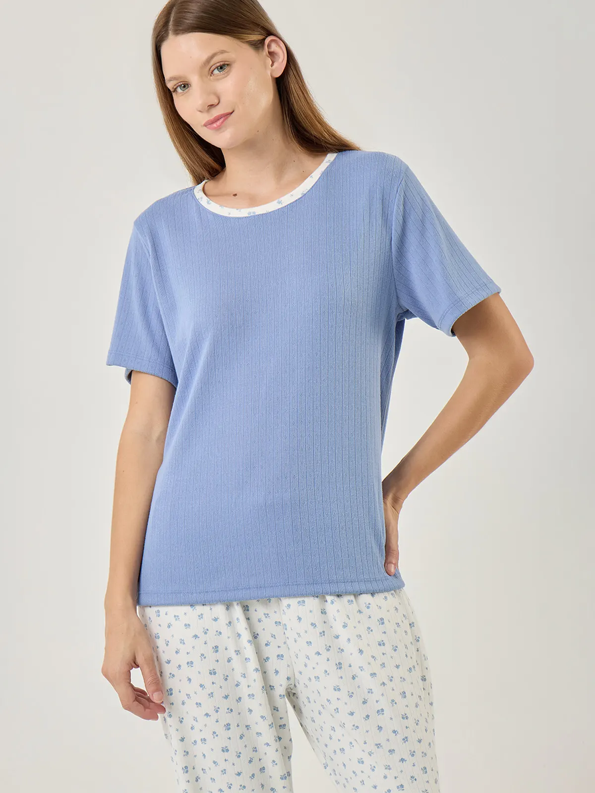 PIJAMA MANGA CORTA MUJER AZIZ BLUEBELL - 4