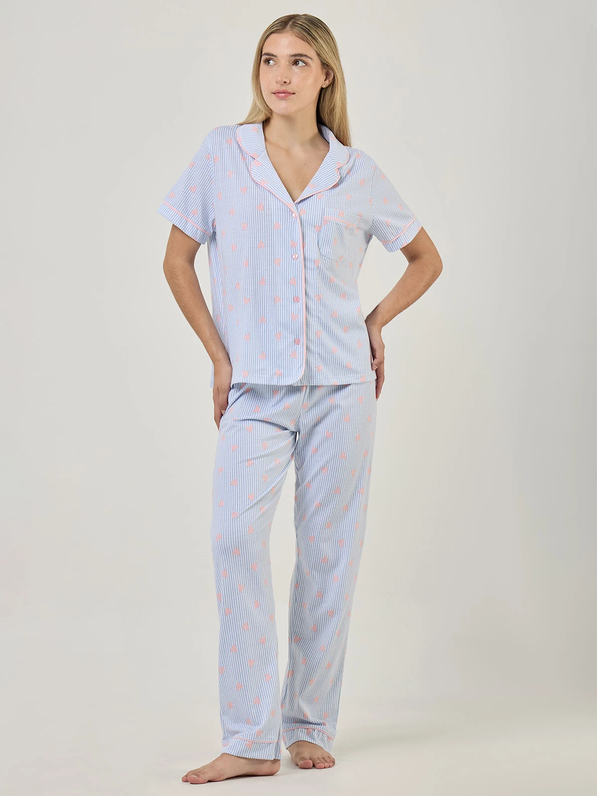 PIJAMA MANGA CORTA MUJER INDEX BLANCO BUBBLY - 1